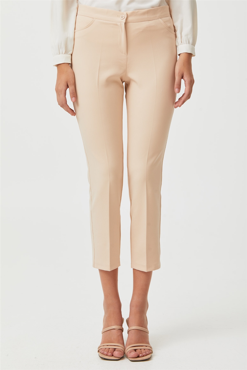 Sitare Spor 5 Cep Bilekboy Pantolon- Bej