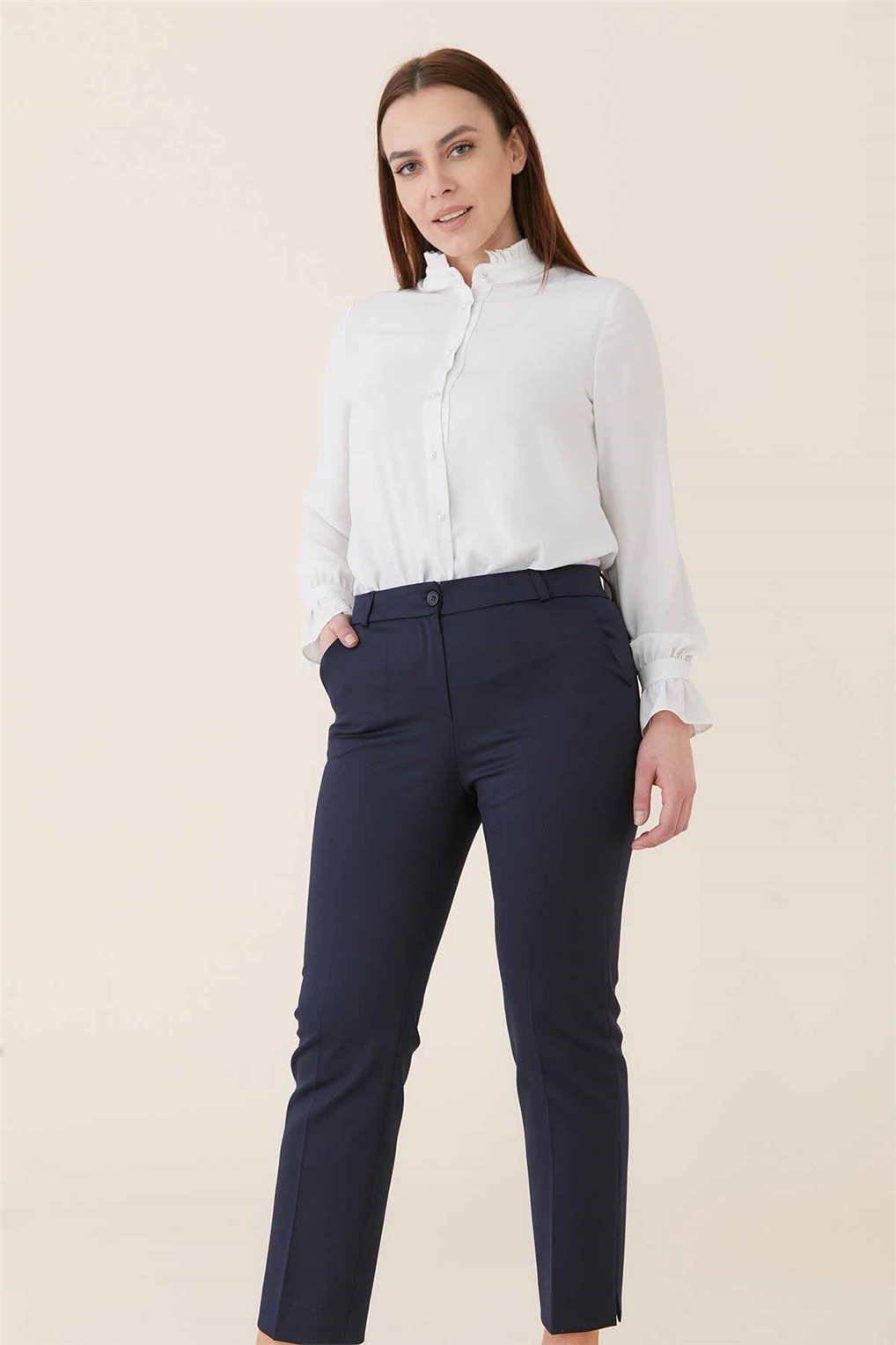 Sitare Yırtmaçlı Paça Yandan Cepli Pantolon 4006- Laci