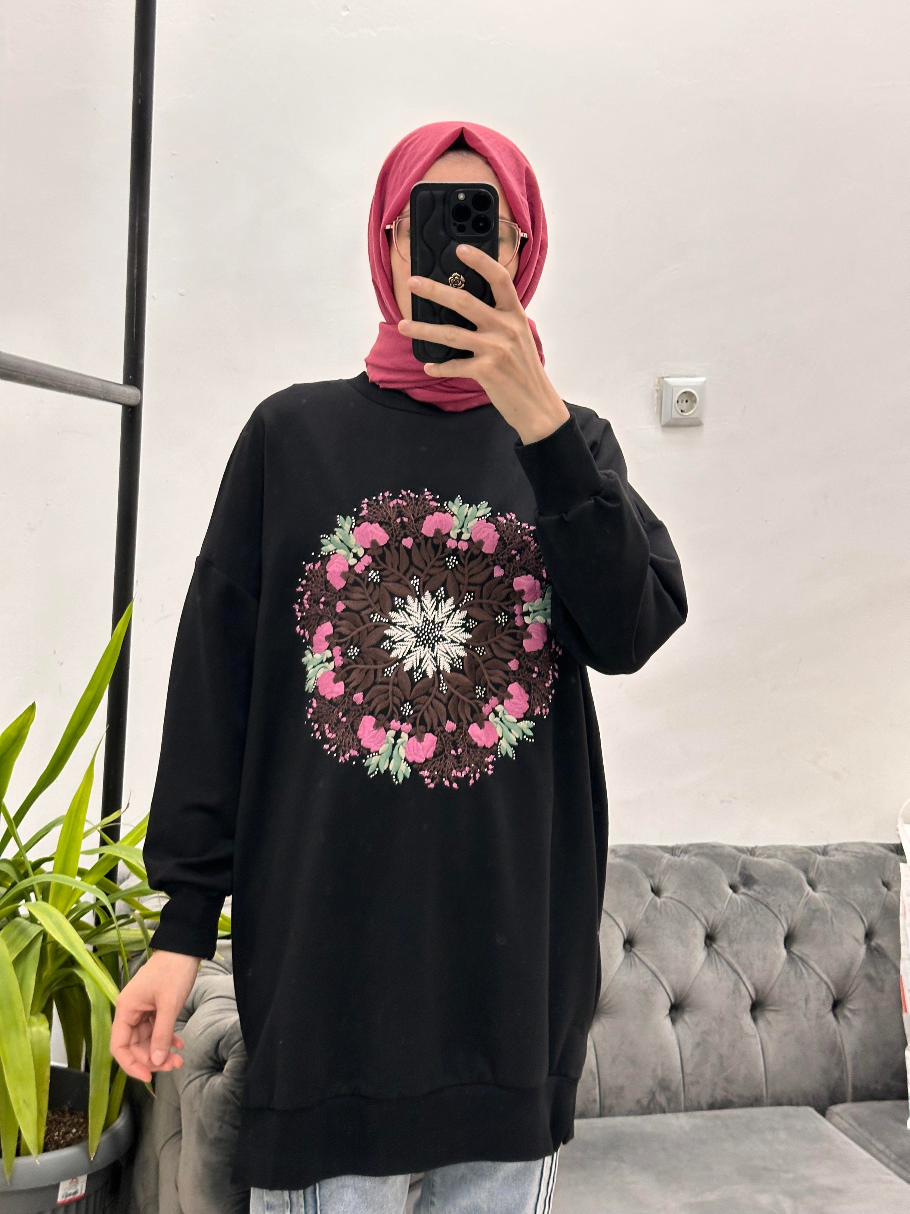 10668 Nakış Sweat Siyah