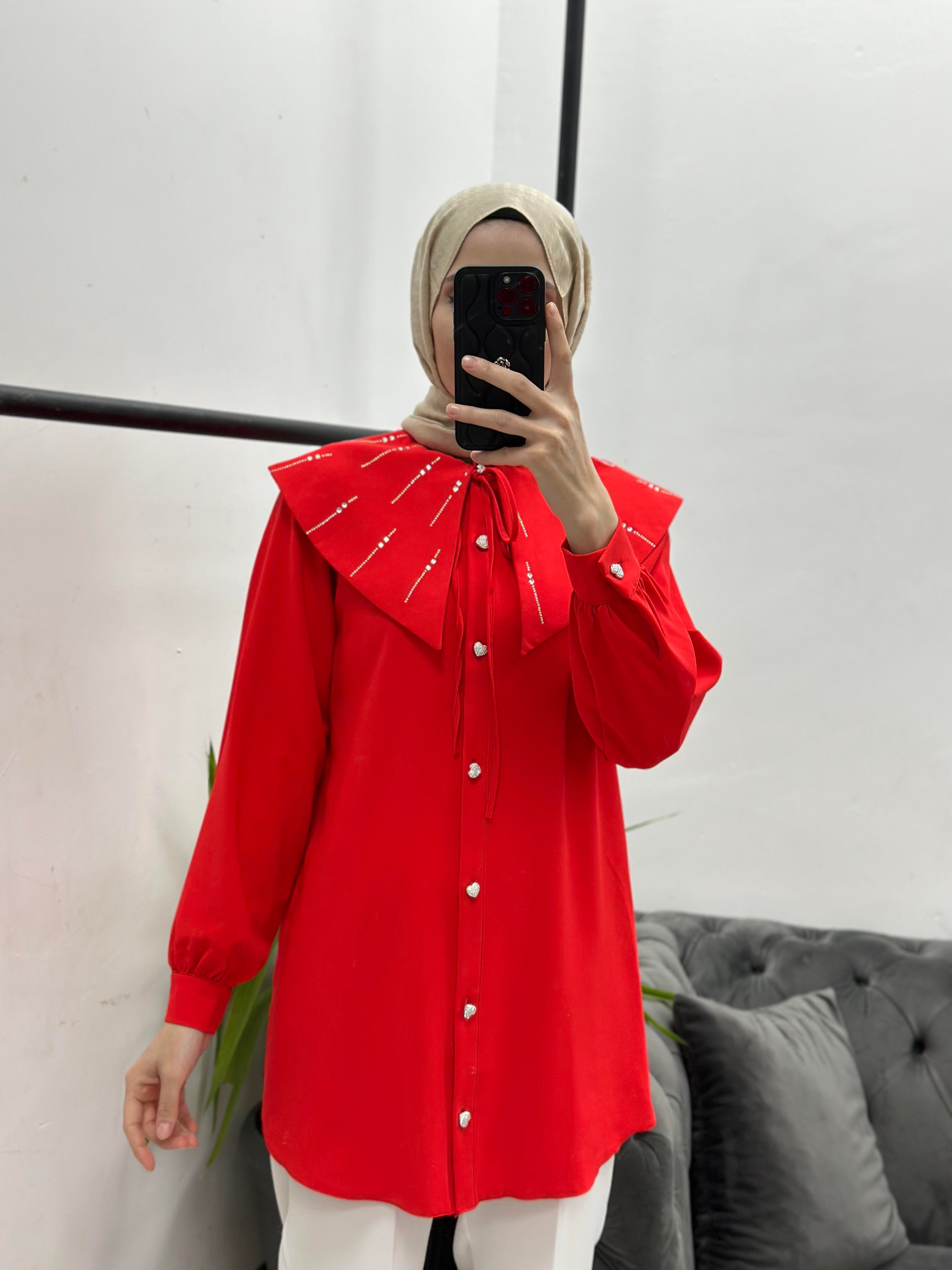 Alya Gömlek Kırmızı