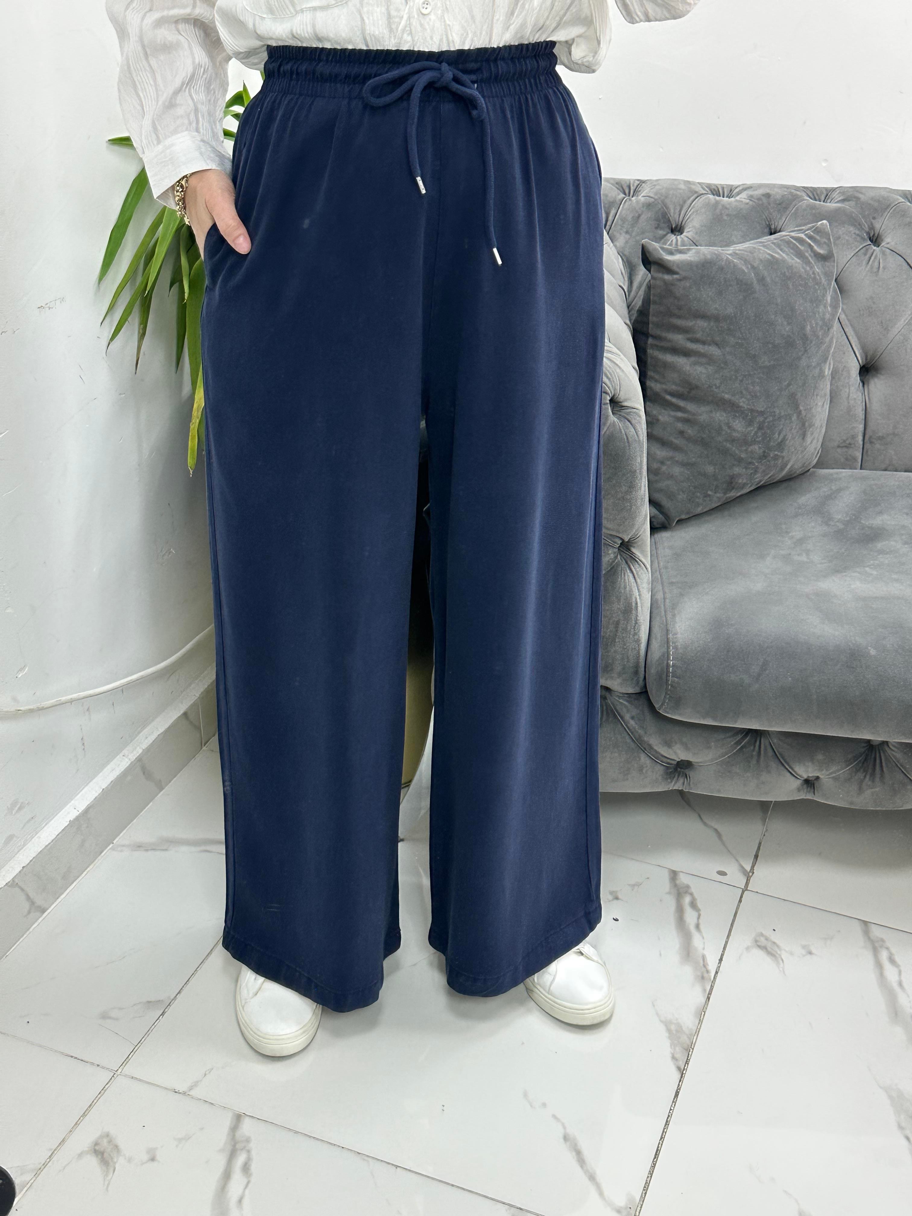 Beli Lastikli Bol Paça Lacivert