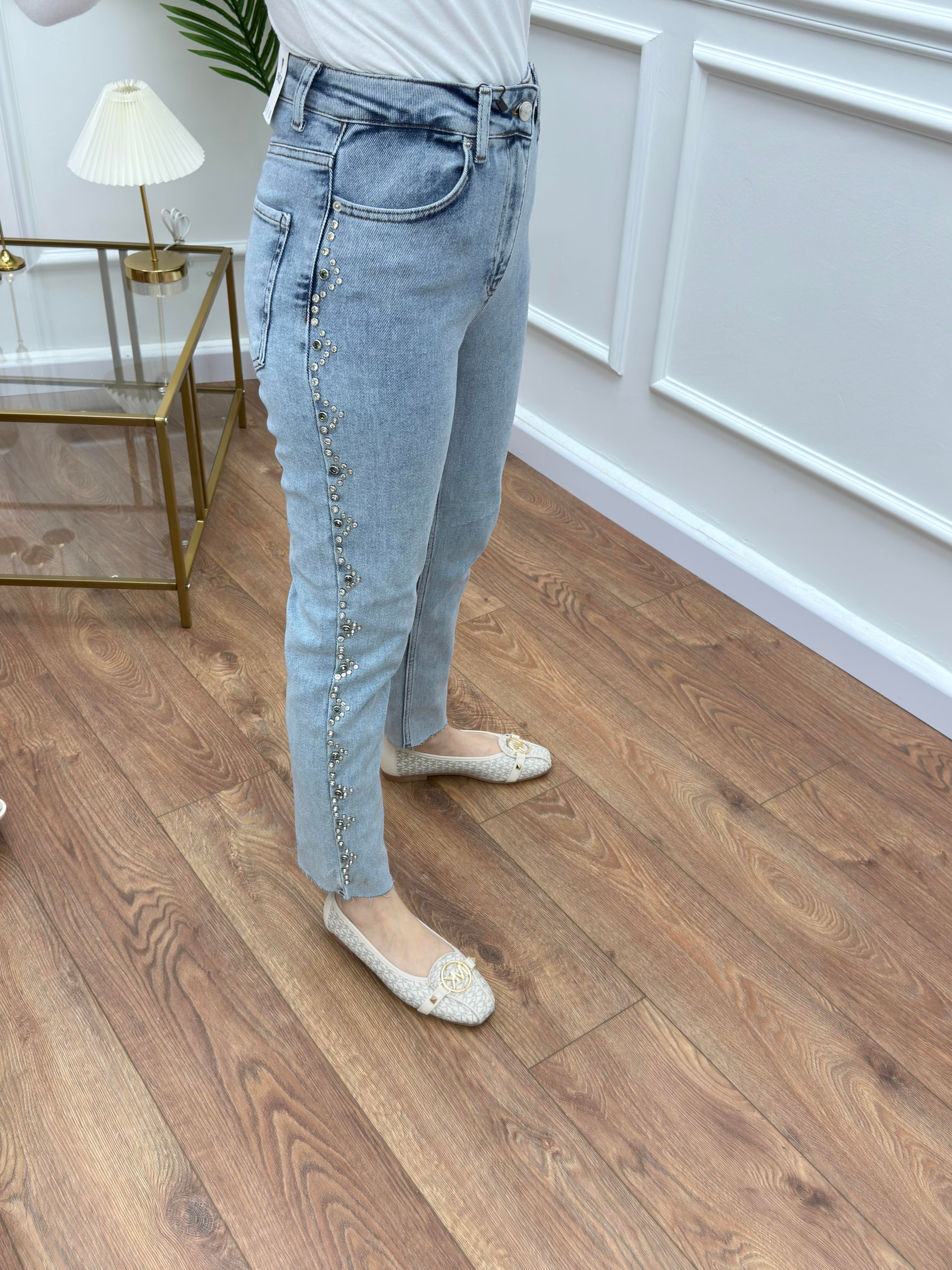 Drop Taşlı Kot Pantolon