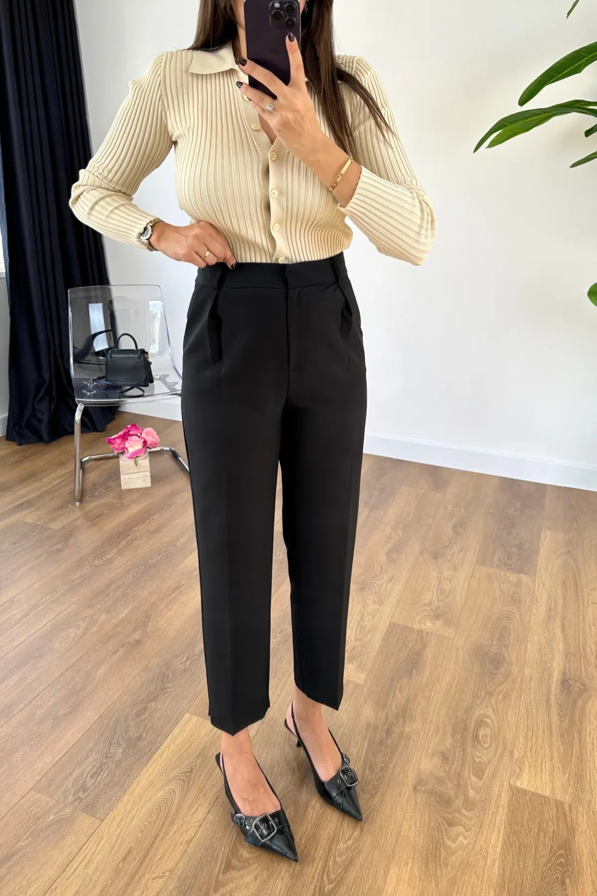 Fit Kumaş Pantolon Siyah