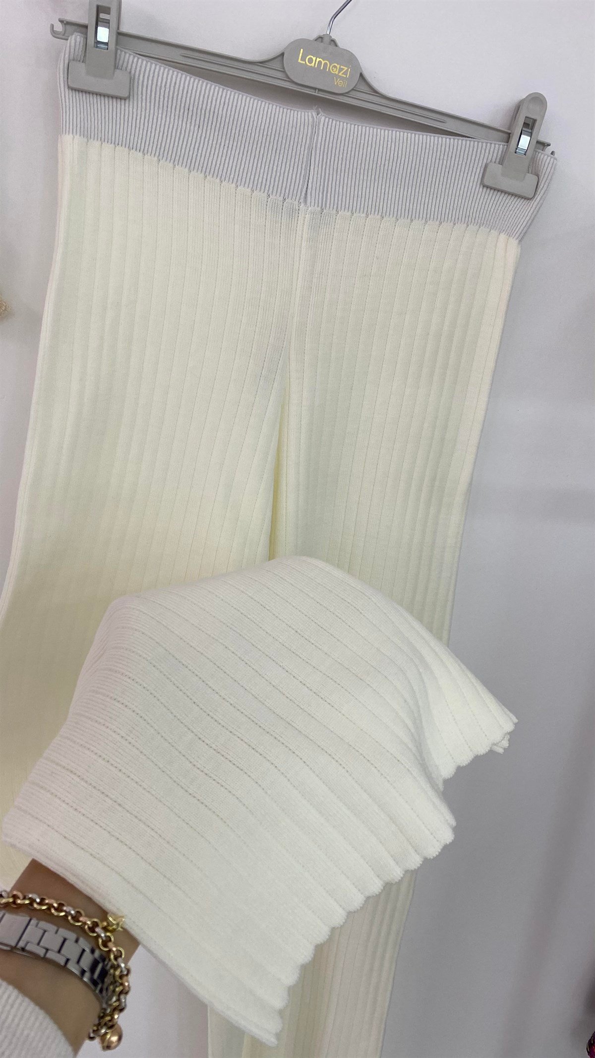 FİTİLLİ TRİKO PANTOLON EKRU