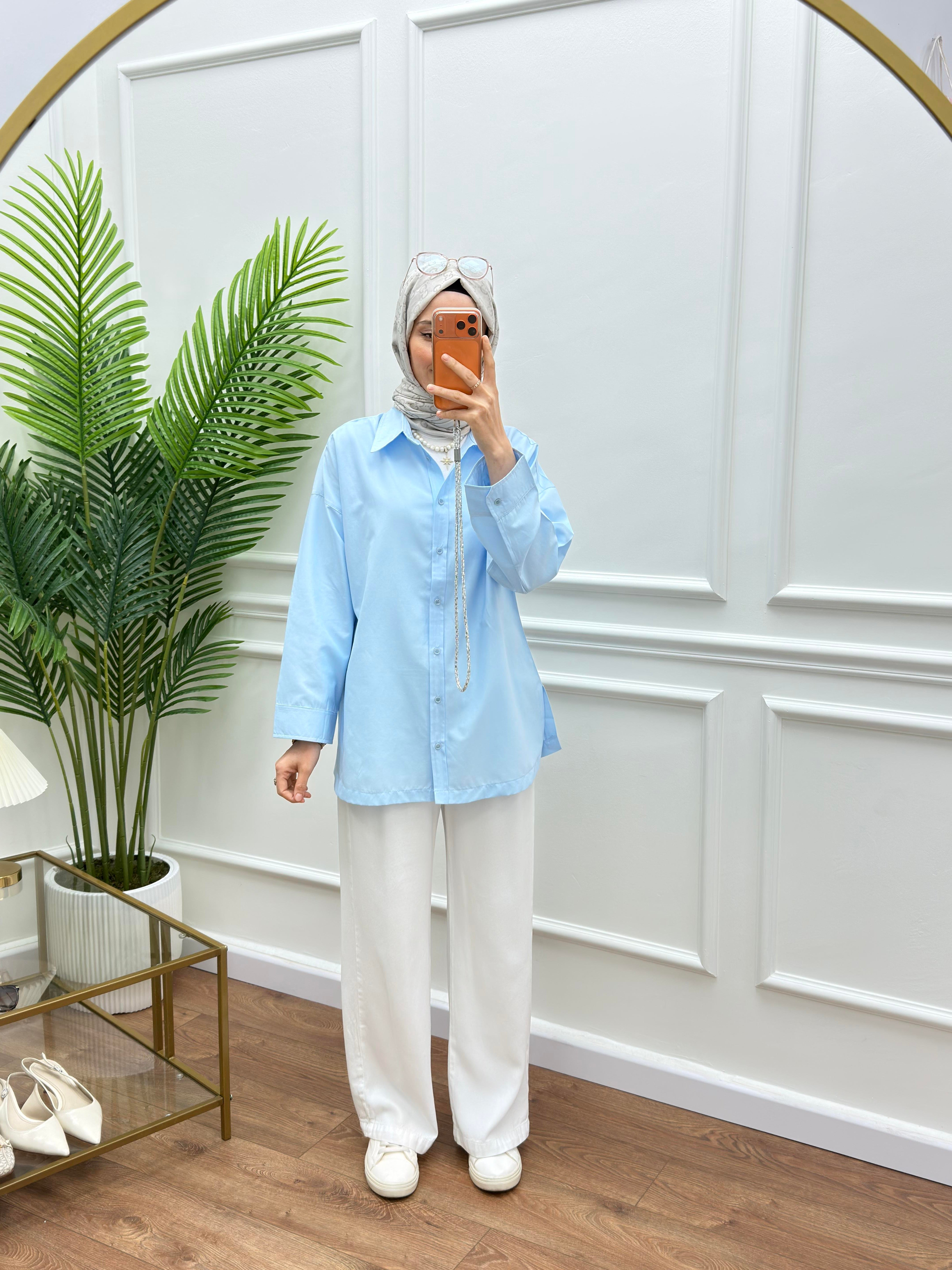 Hola Gömlek Bebe Mavi