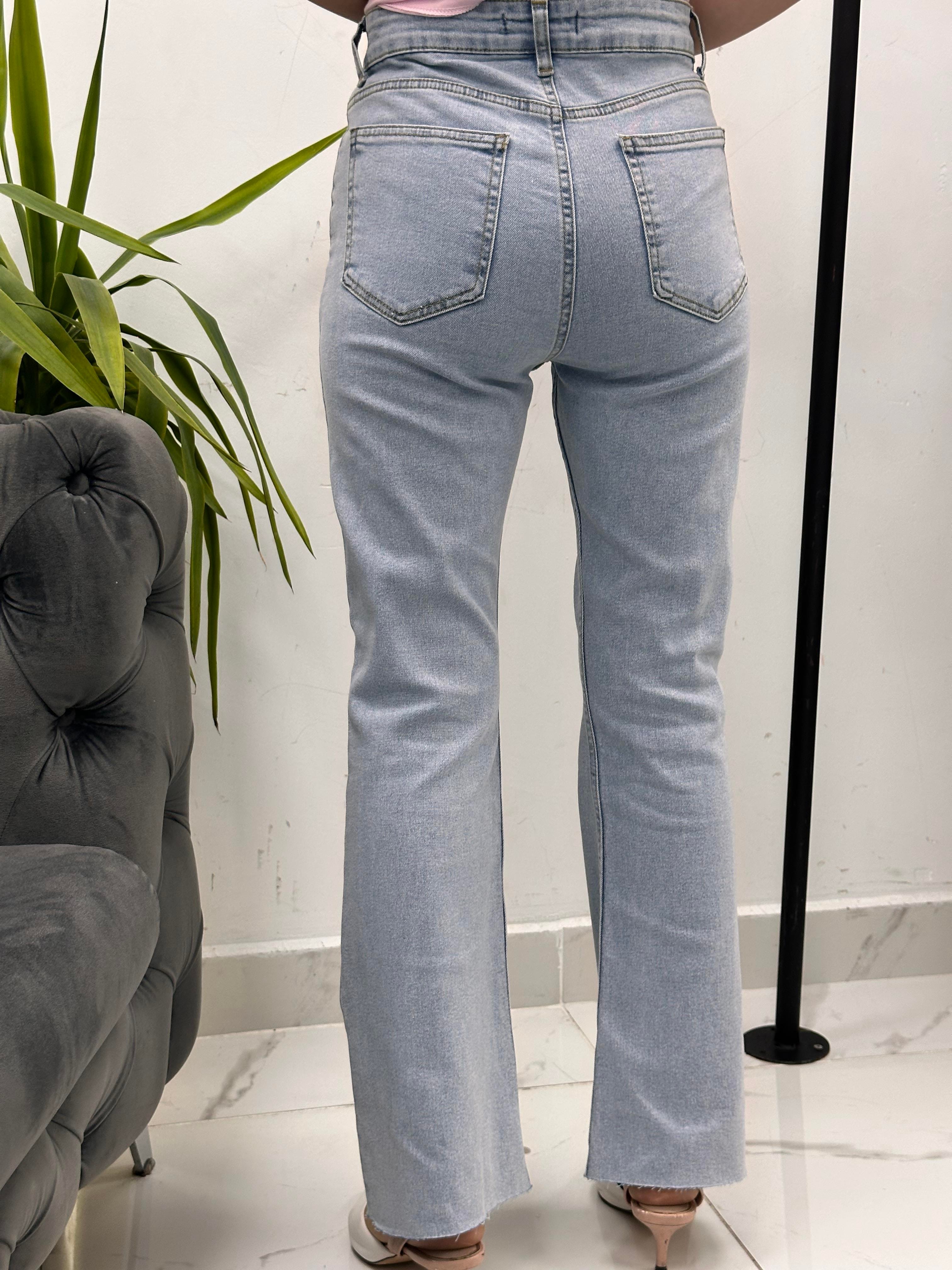 Kesik Paça Buz Mavi