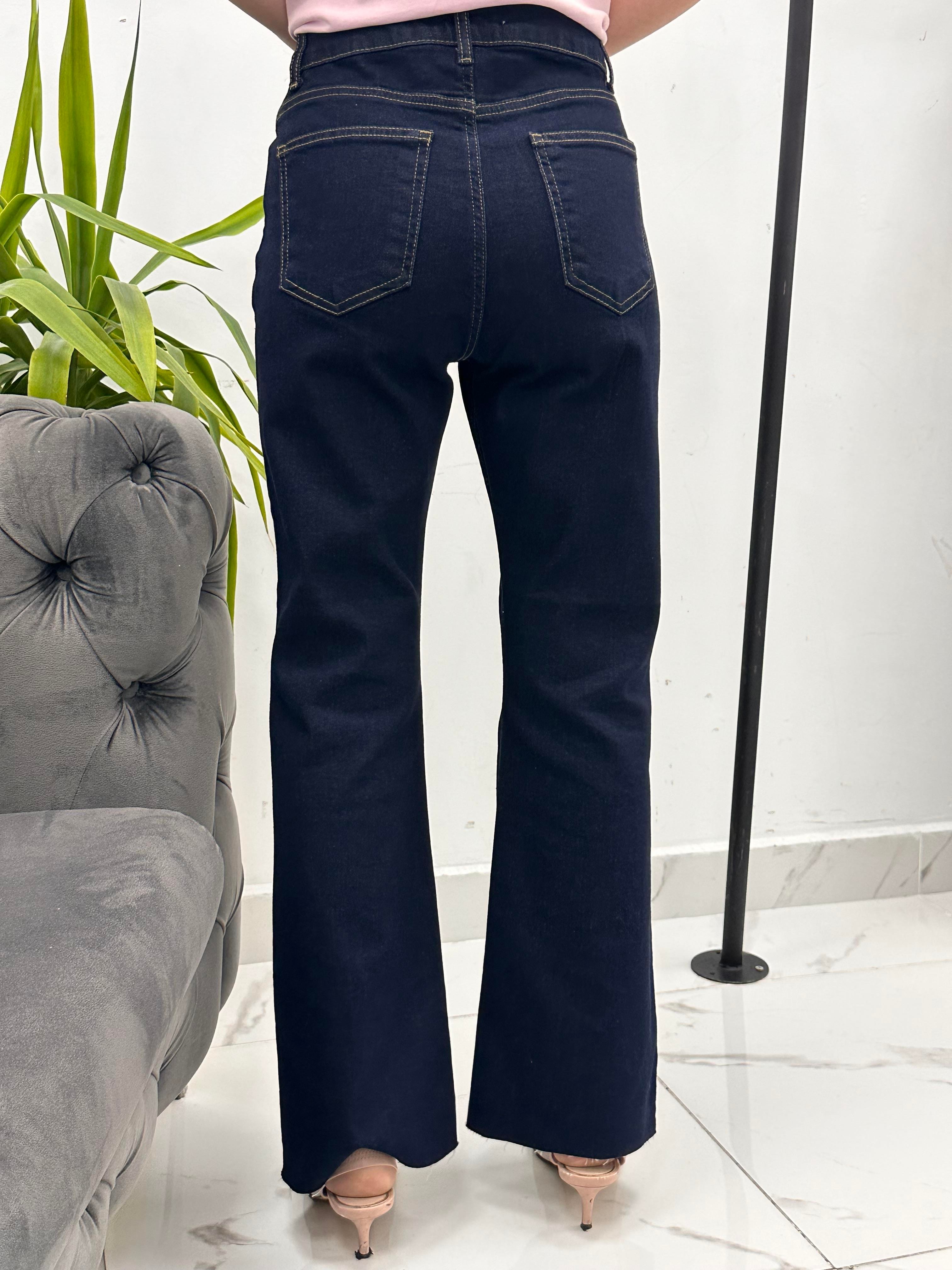 Kesik Paça Koyu Mavi