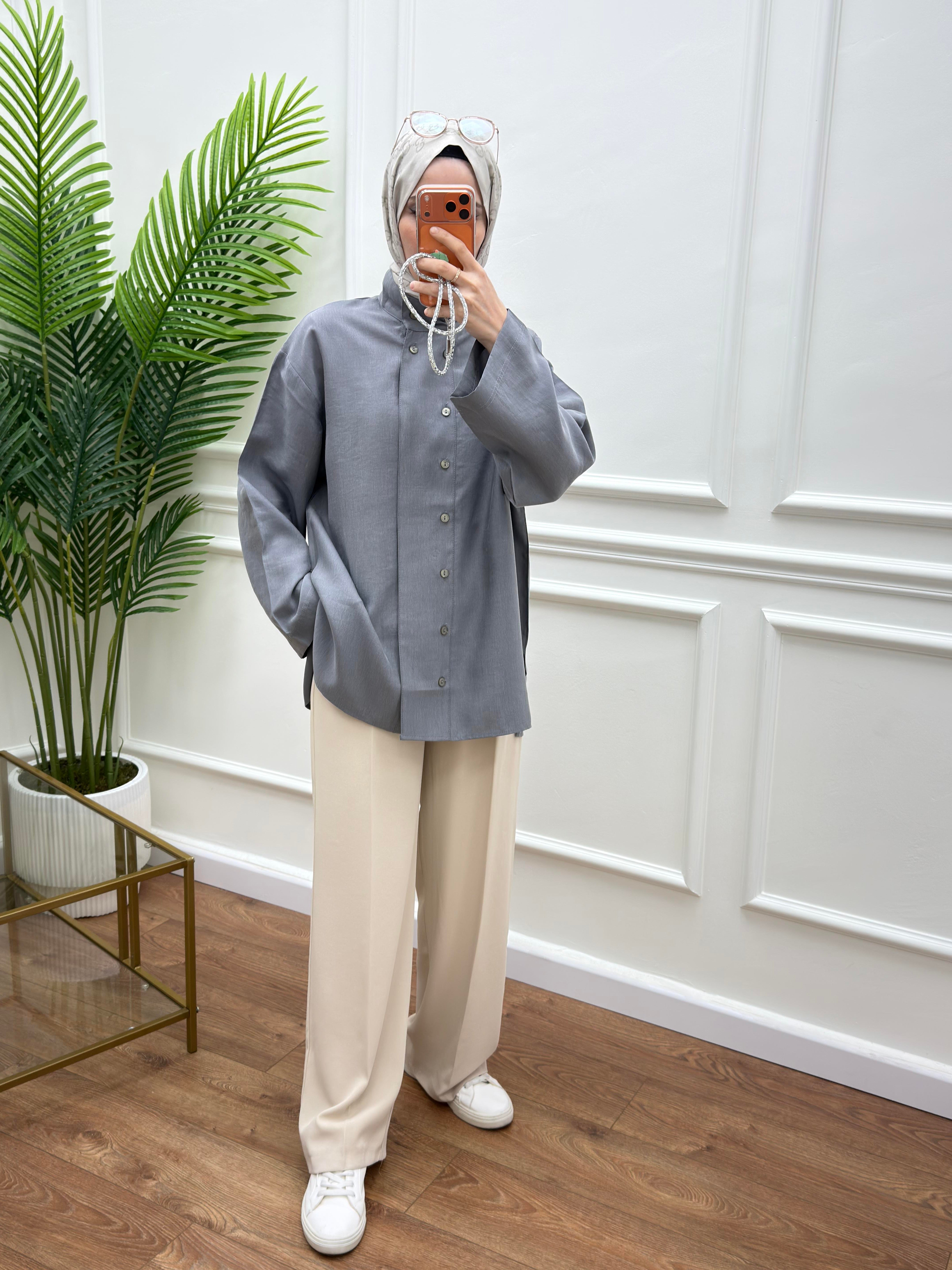 Korea Gömlek Antrasit