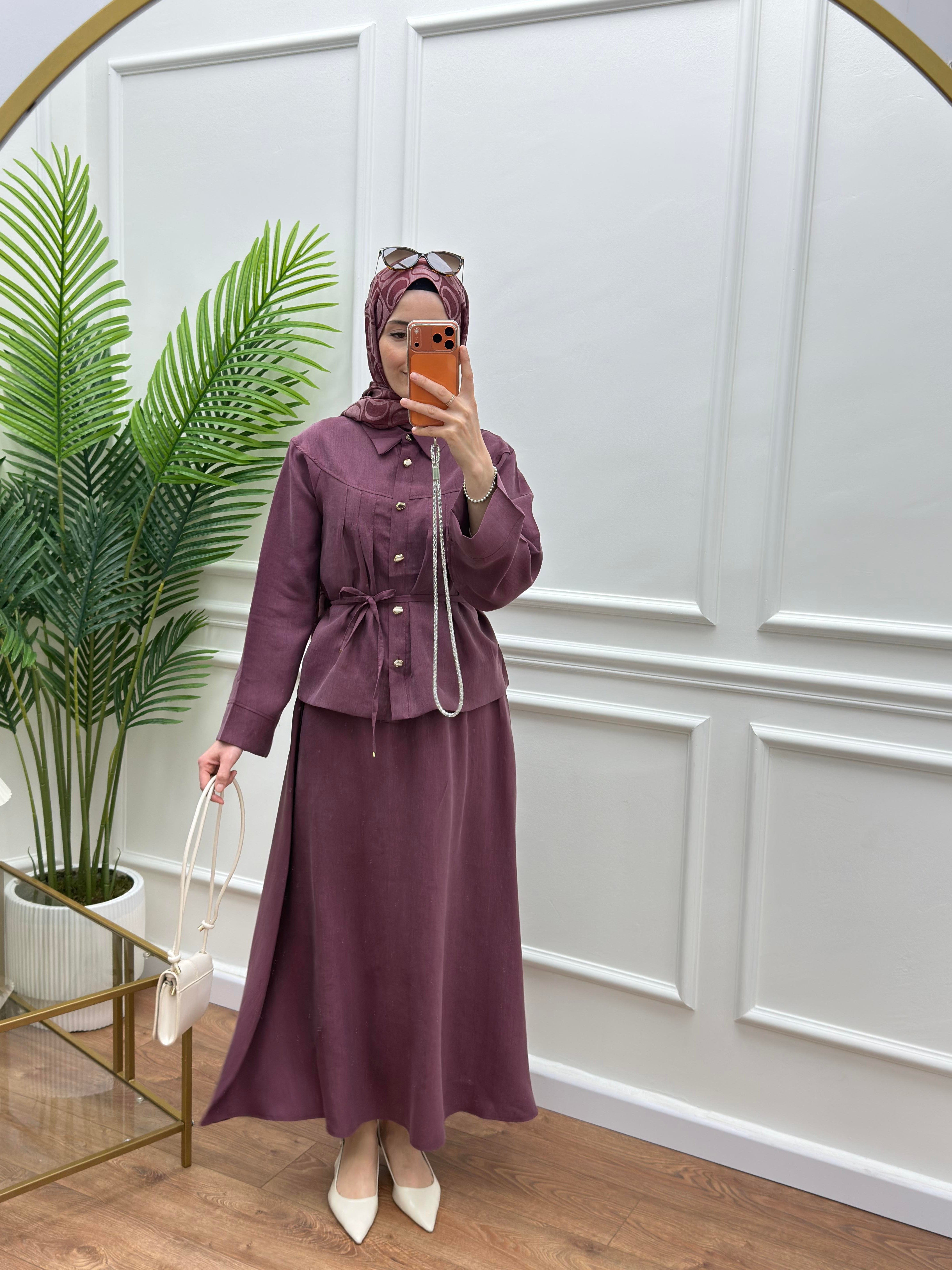 Nervürlü Takım Mürdüm