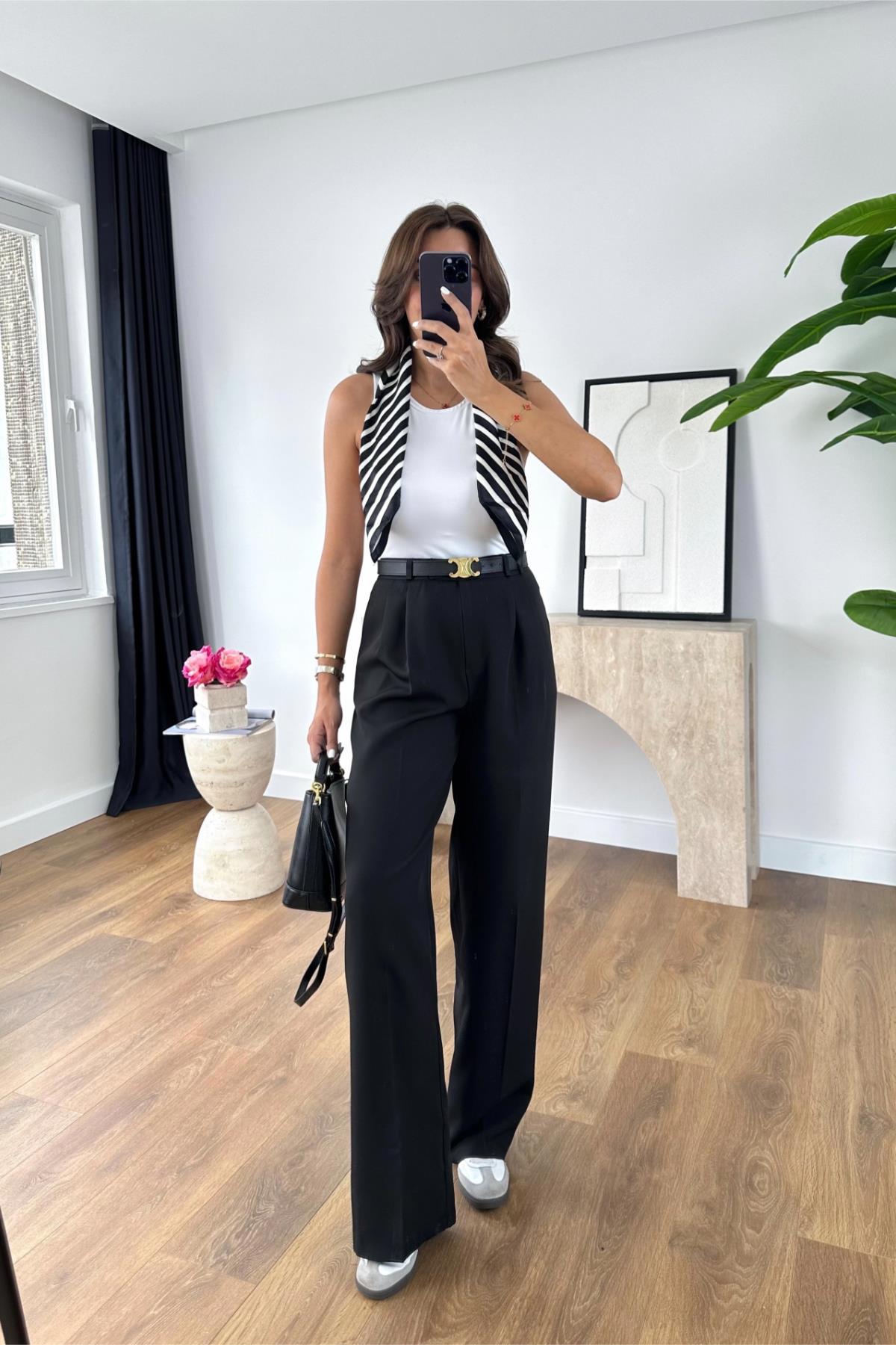 Palazzo Siyah Pantolon 