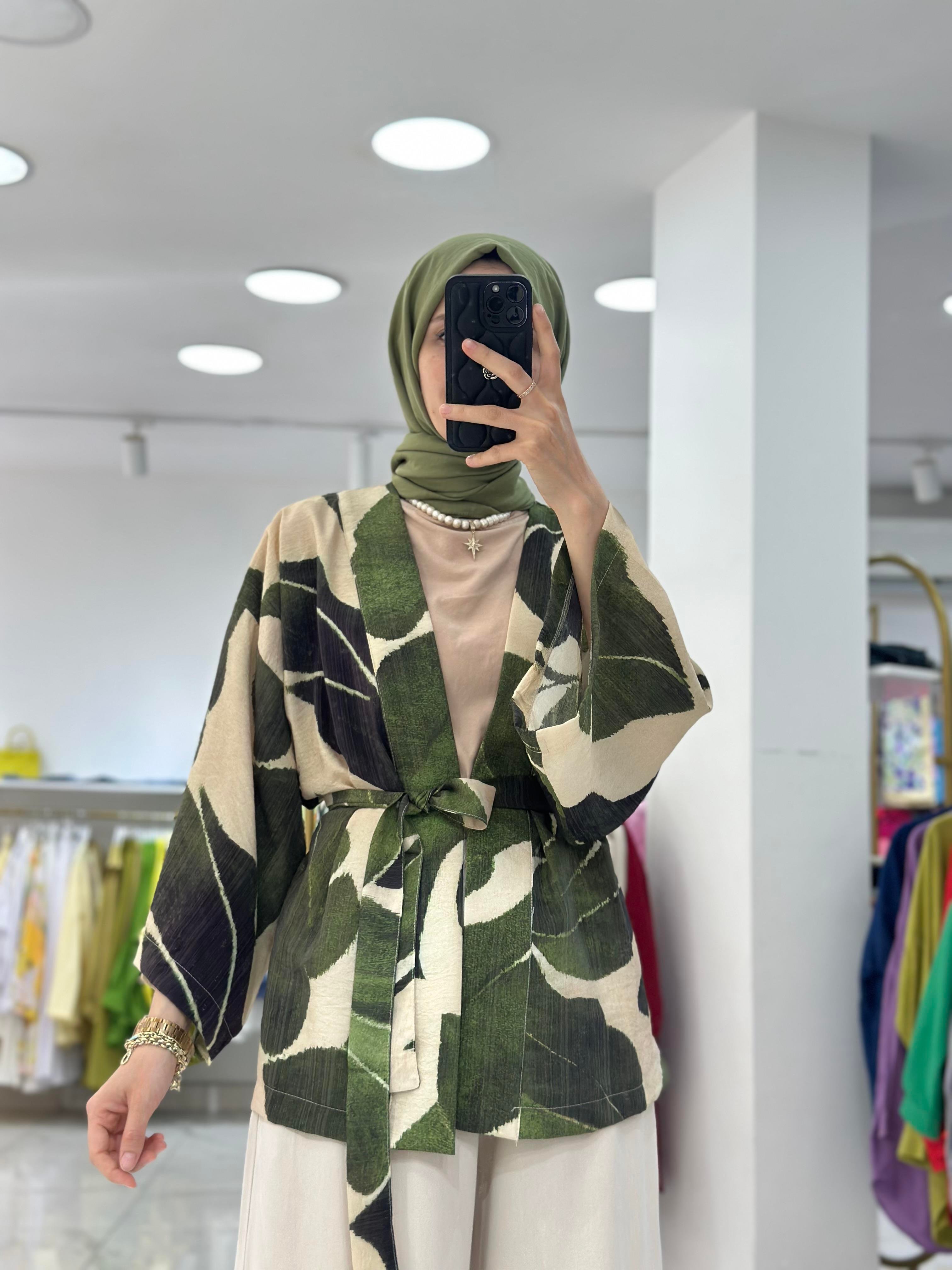 Palmiye Kimono Yeşil