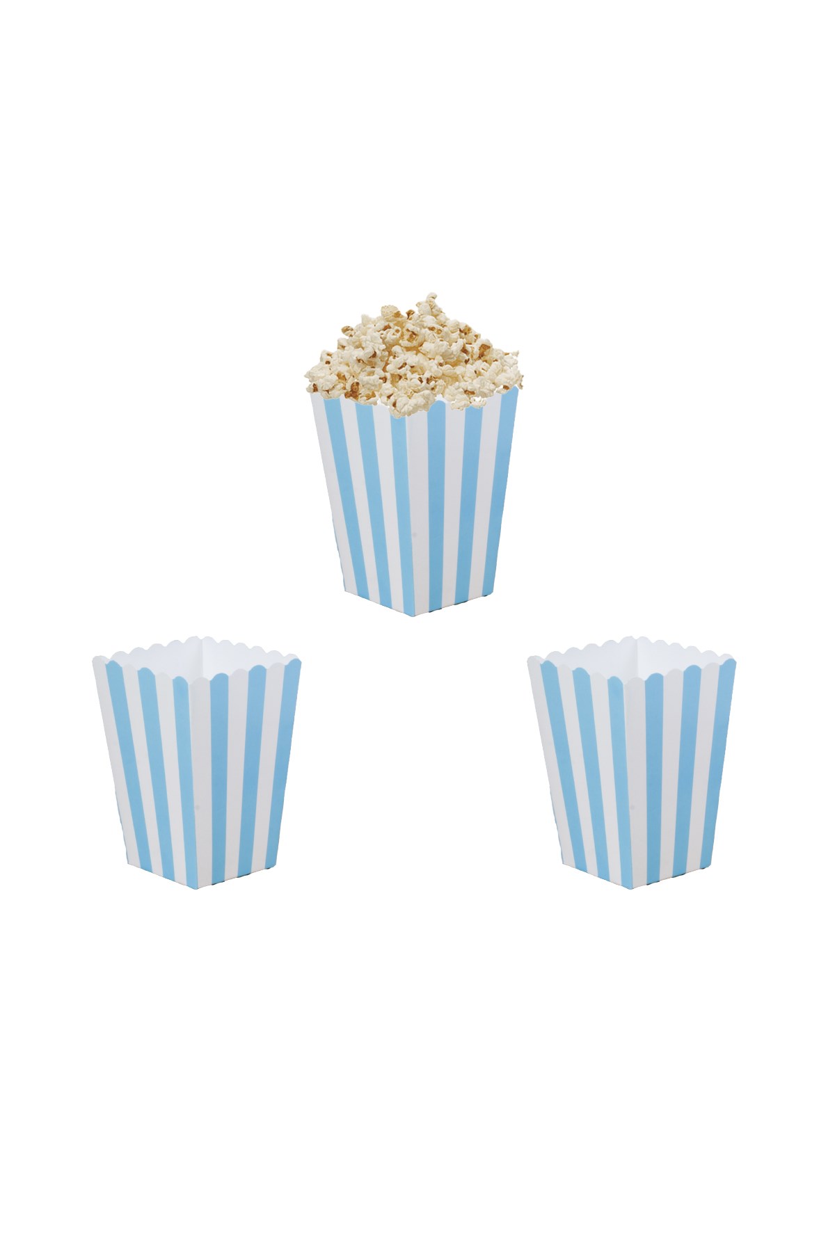 Beyaz Çizgili Mavi Renk Mısır Kutusu 10'luPartistPSPST2183