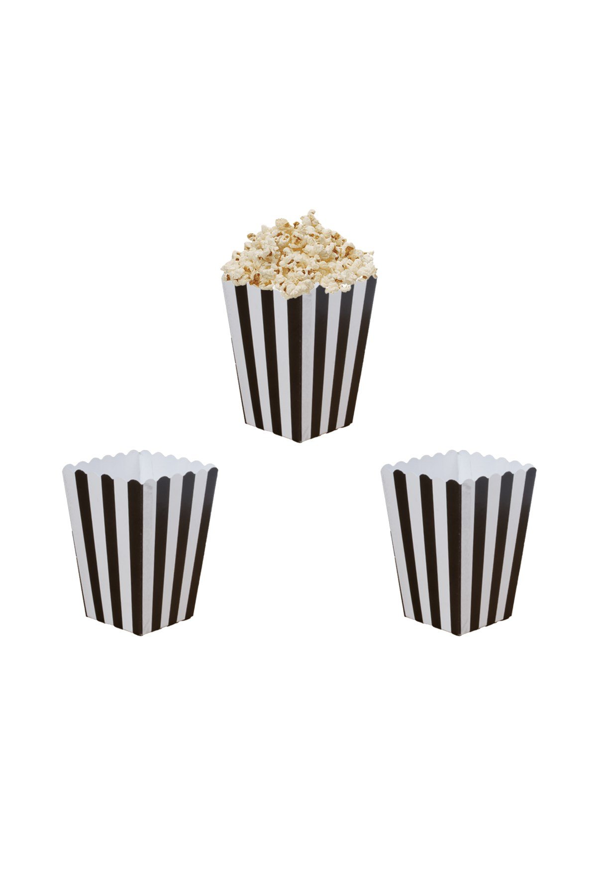 Beyaz Çizgili Siyah Renk Mısır Kutusu 10'luPartistPSPST2197