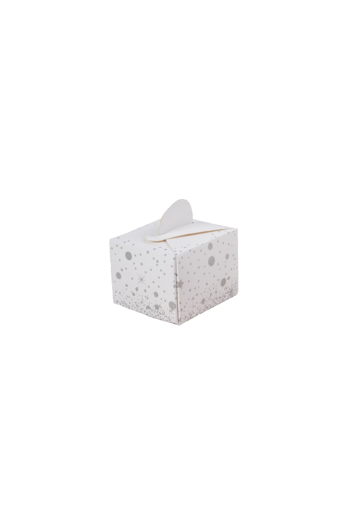 Beyaz Gümüş Parıltılı Lokum Kutusu 50'liPartistPSPST2280