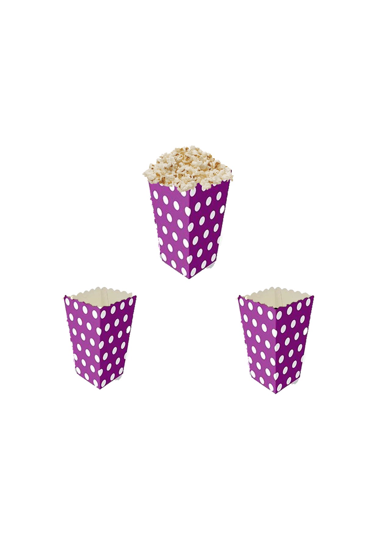 Beyaz Puanlı Mor Renk Mısır Kutusu 10'luPartistPSPST2207