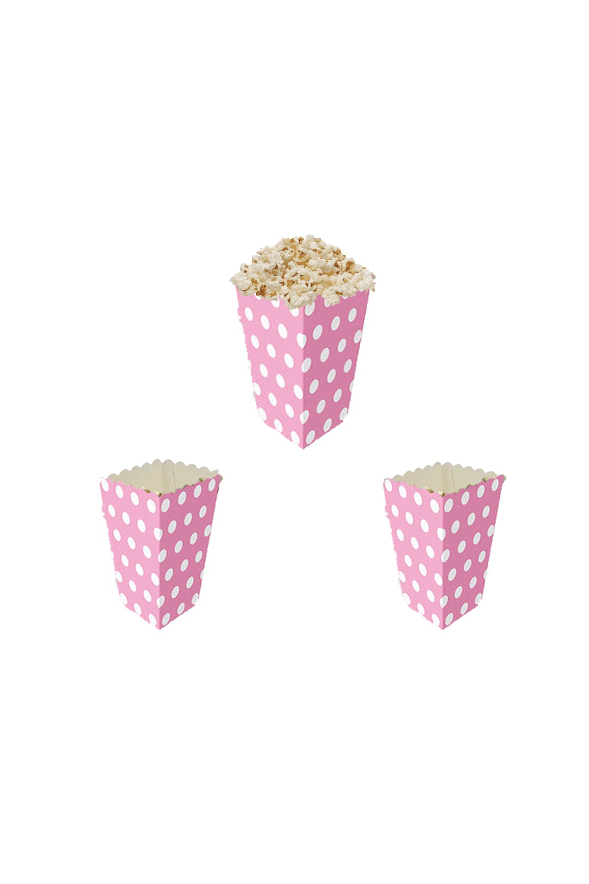 Beyaz Puanlı Pembe Renk Mısır Kutusu 10'luPartistPSPST2205