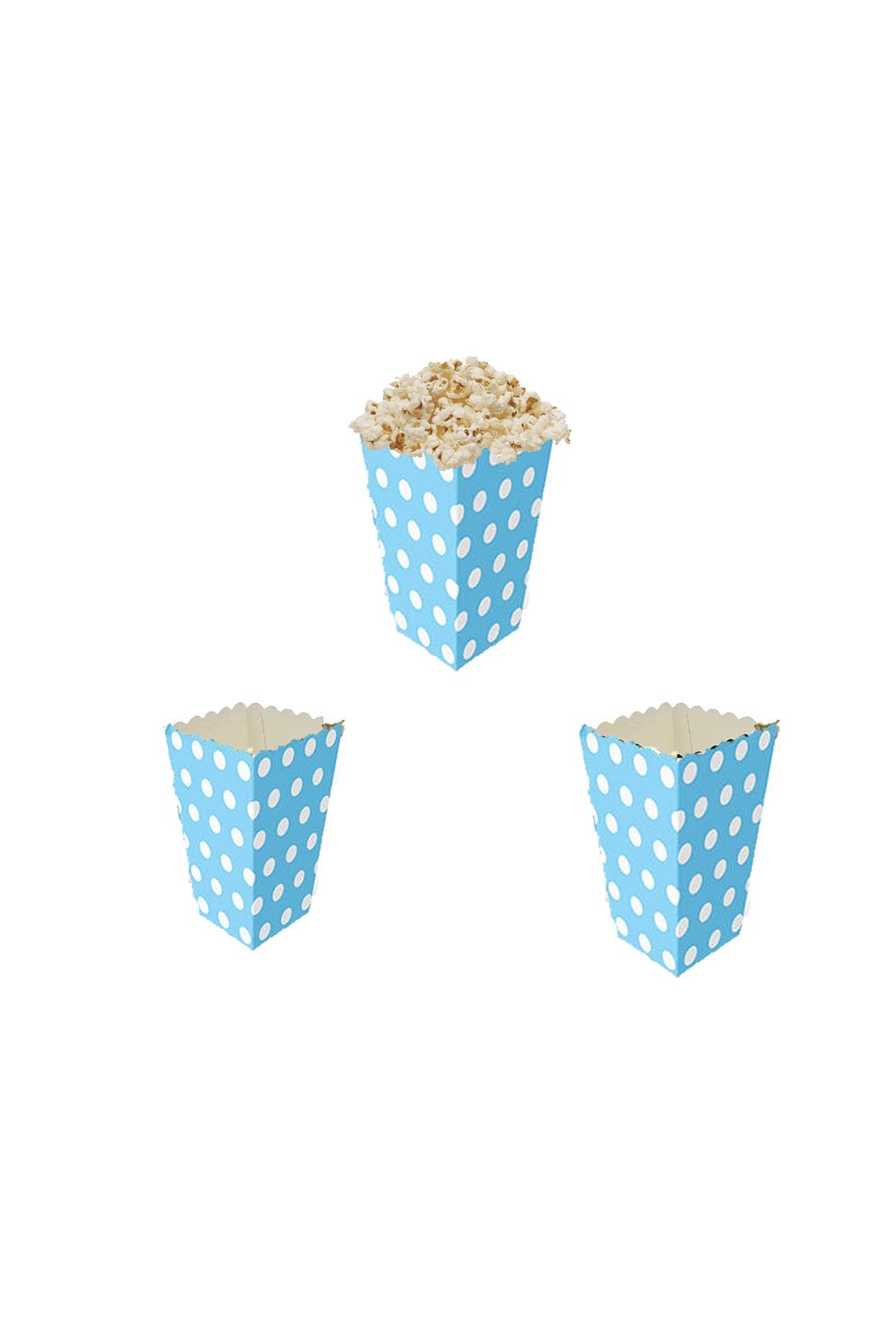 Beyaz Puanlı Mavi Renk Mısır Kutusu 10'luPartistPSPST2204