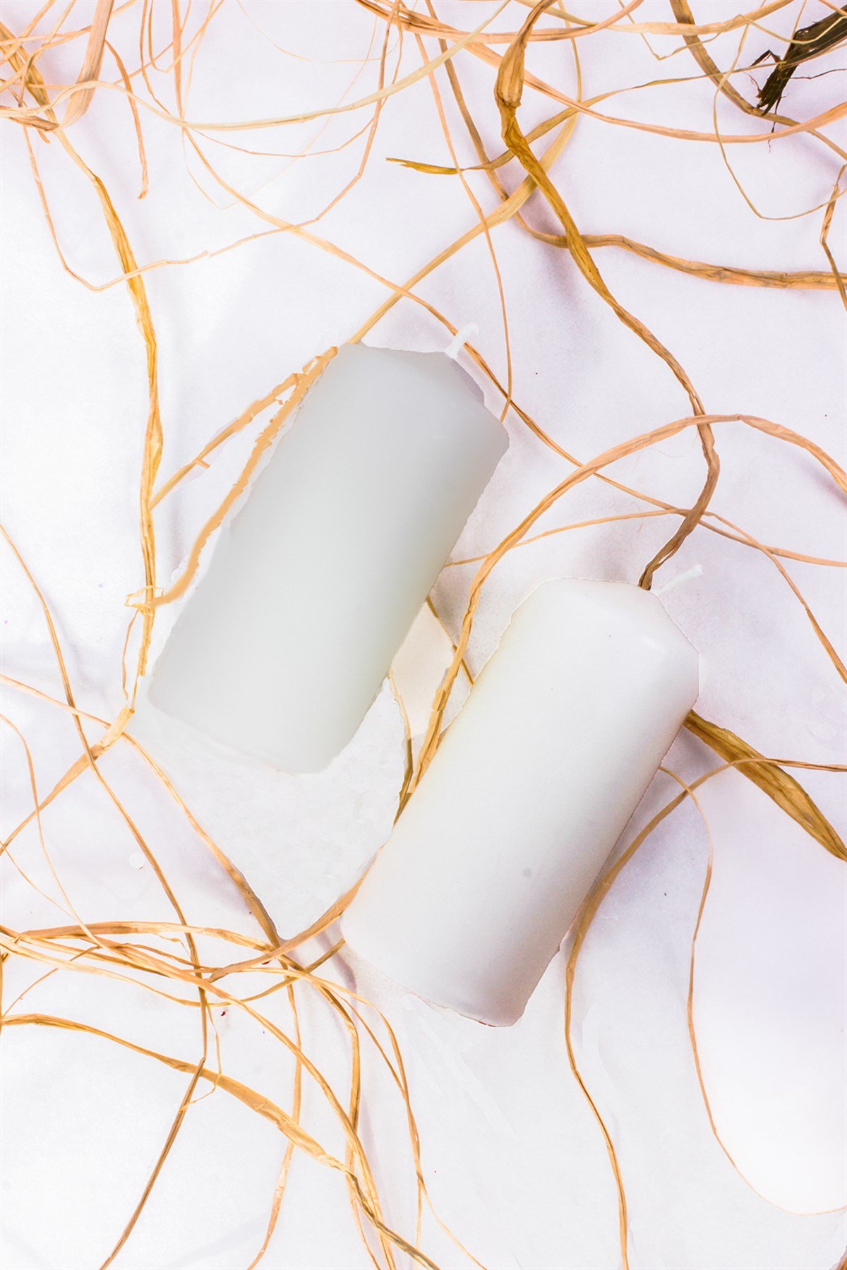 Beyaz Sütun Mum 7cm 2'liPartistST3078