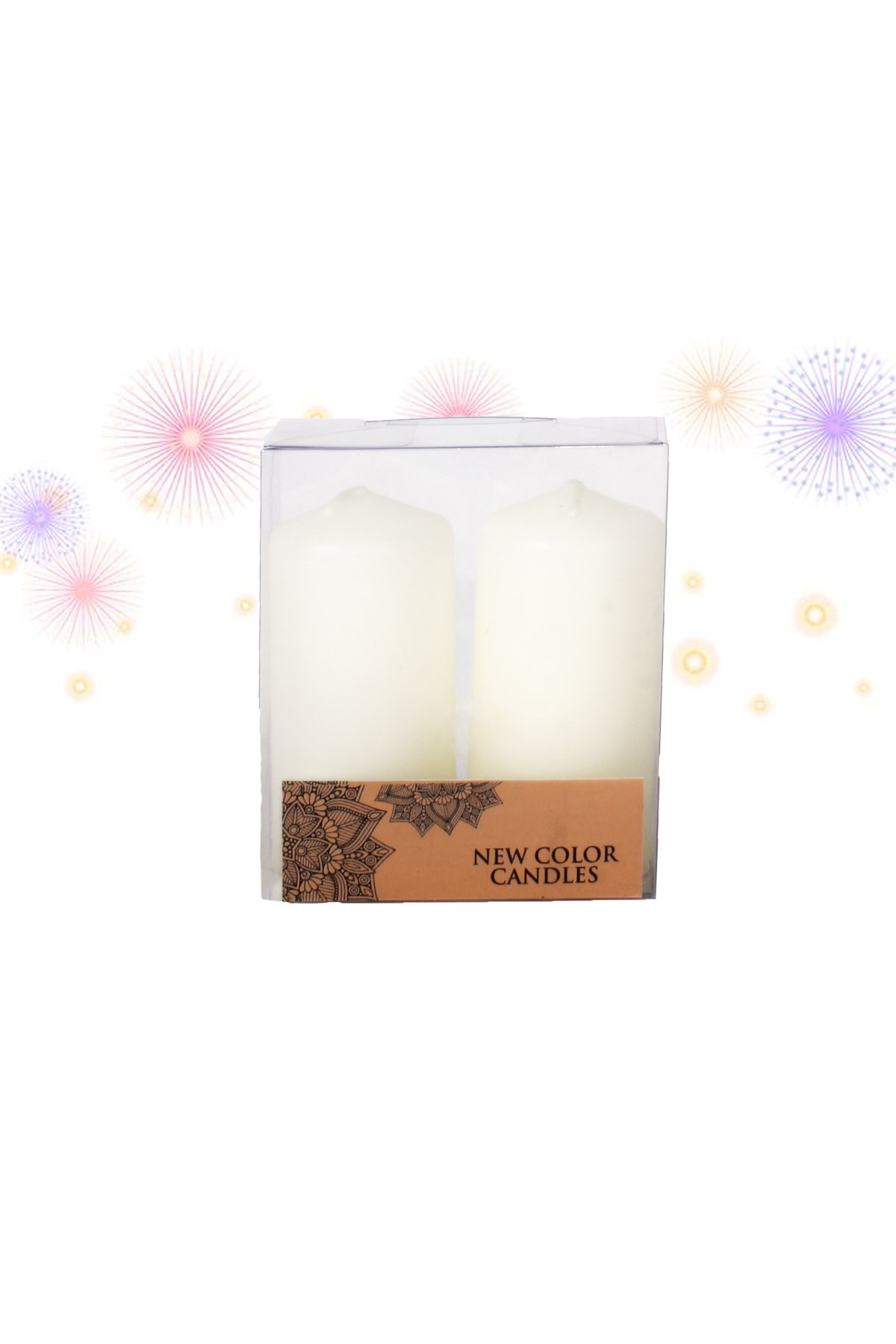 Beyaz Sütun Mum 7cm 2'liPartistST3078