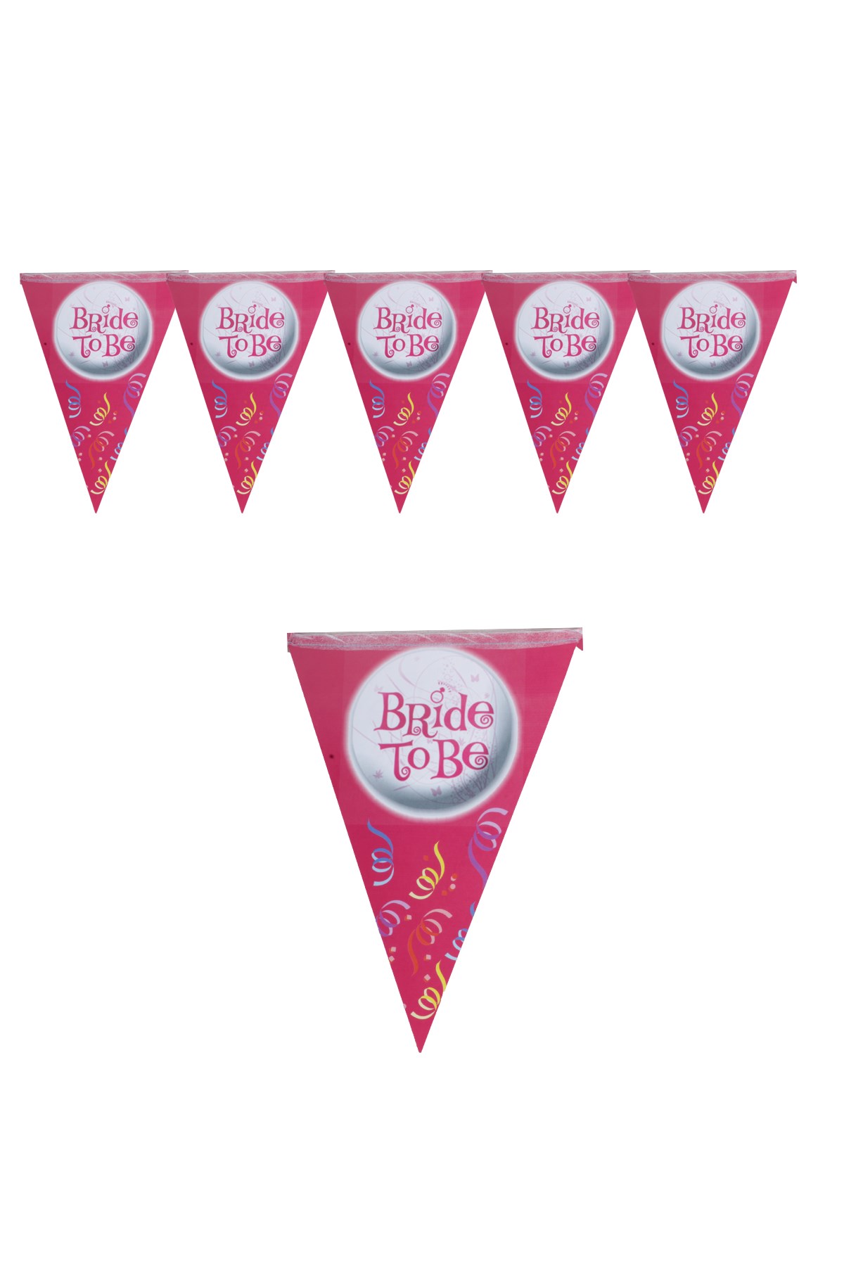 Bride To Be Fuşya Üçgen Flama 200cmPartistST1848