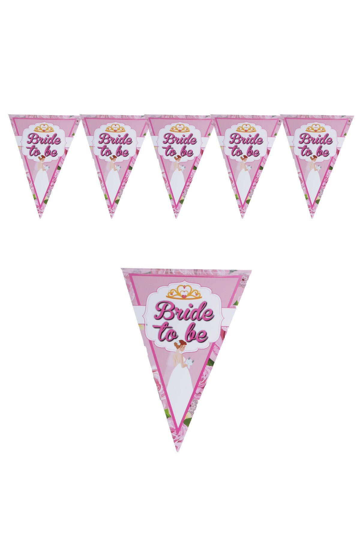 Bride To Be Pembe Üçgen Flama 200cmPartistST1849