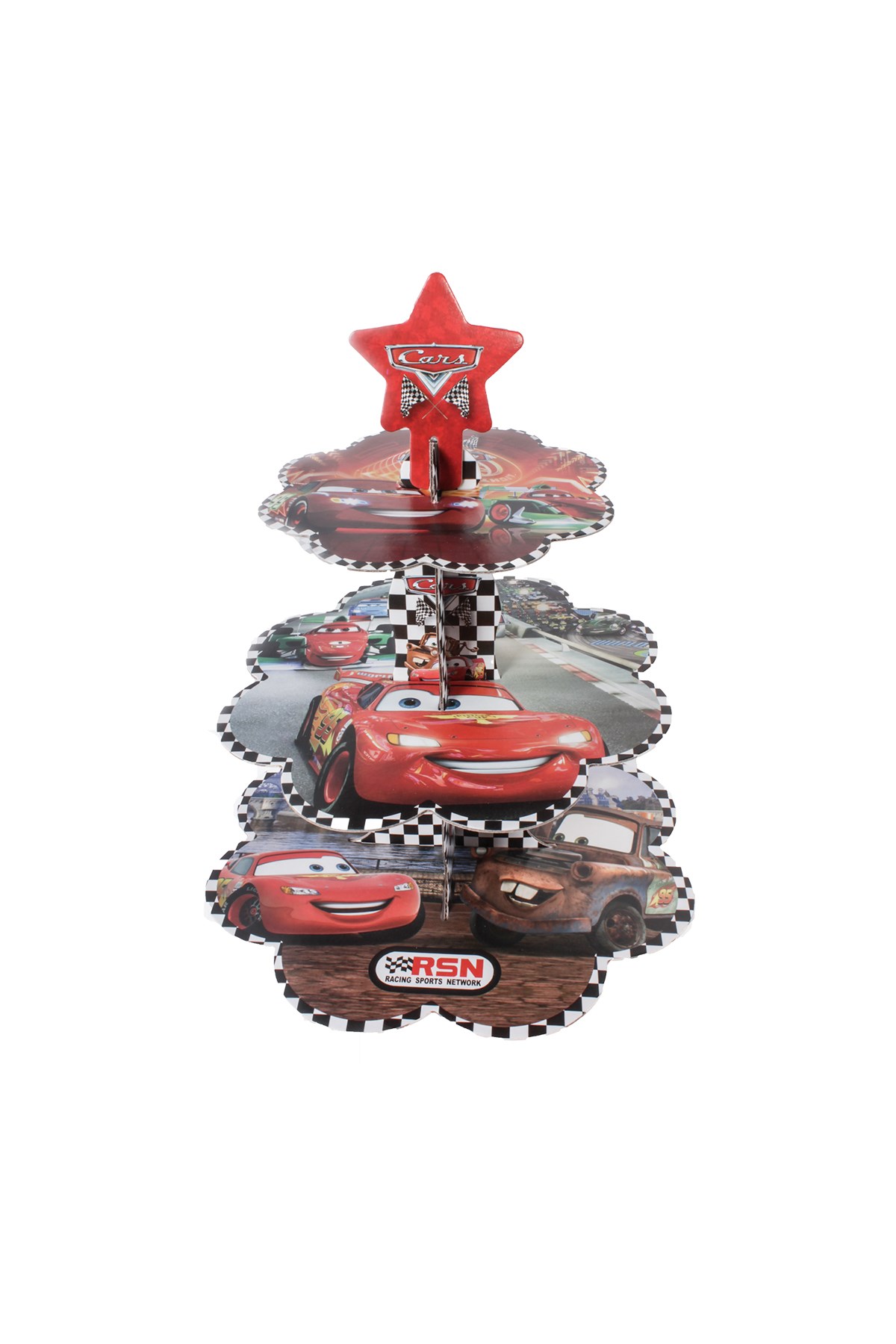 Cars Arabalar Temalı Kek Standı Karton 3 KatlıPartistPSPST1604