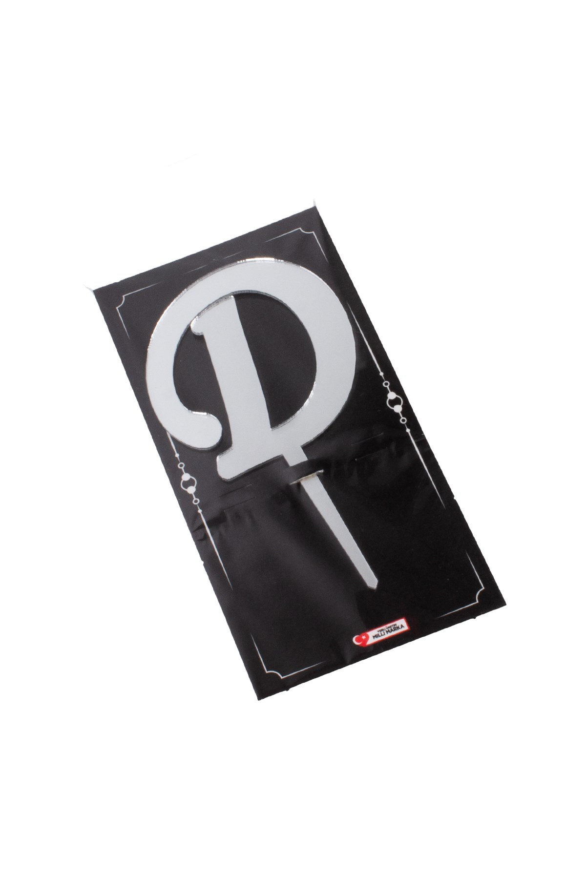 D Harf Pasta Üstü Pleksi Yazı Gümüş 12cmPartistST2316