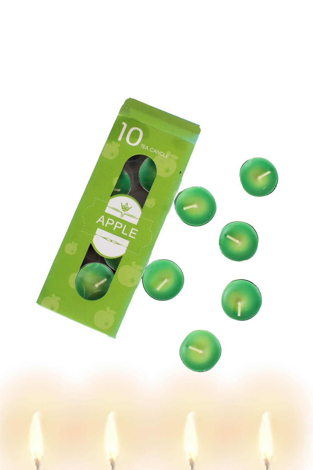 Elma Aromalı Yuvarlak Mum 10'luPartistST3042
