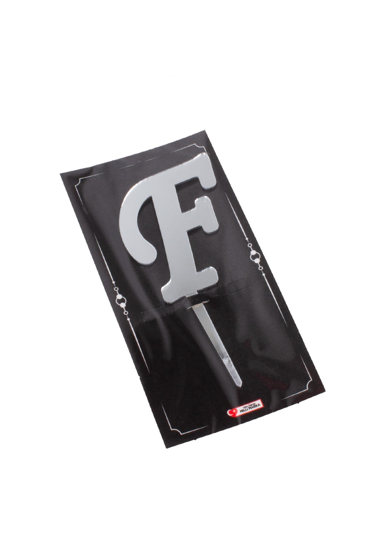 F Harf Pasta Üstü Pleksi Yazı Gümüş 12cmPartistST2320