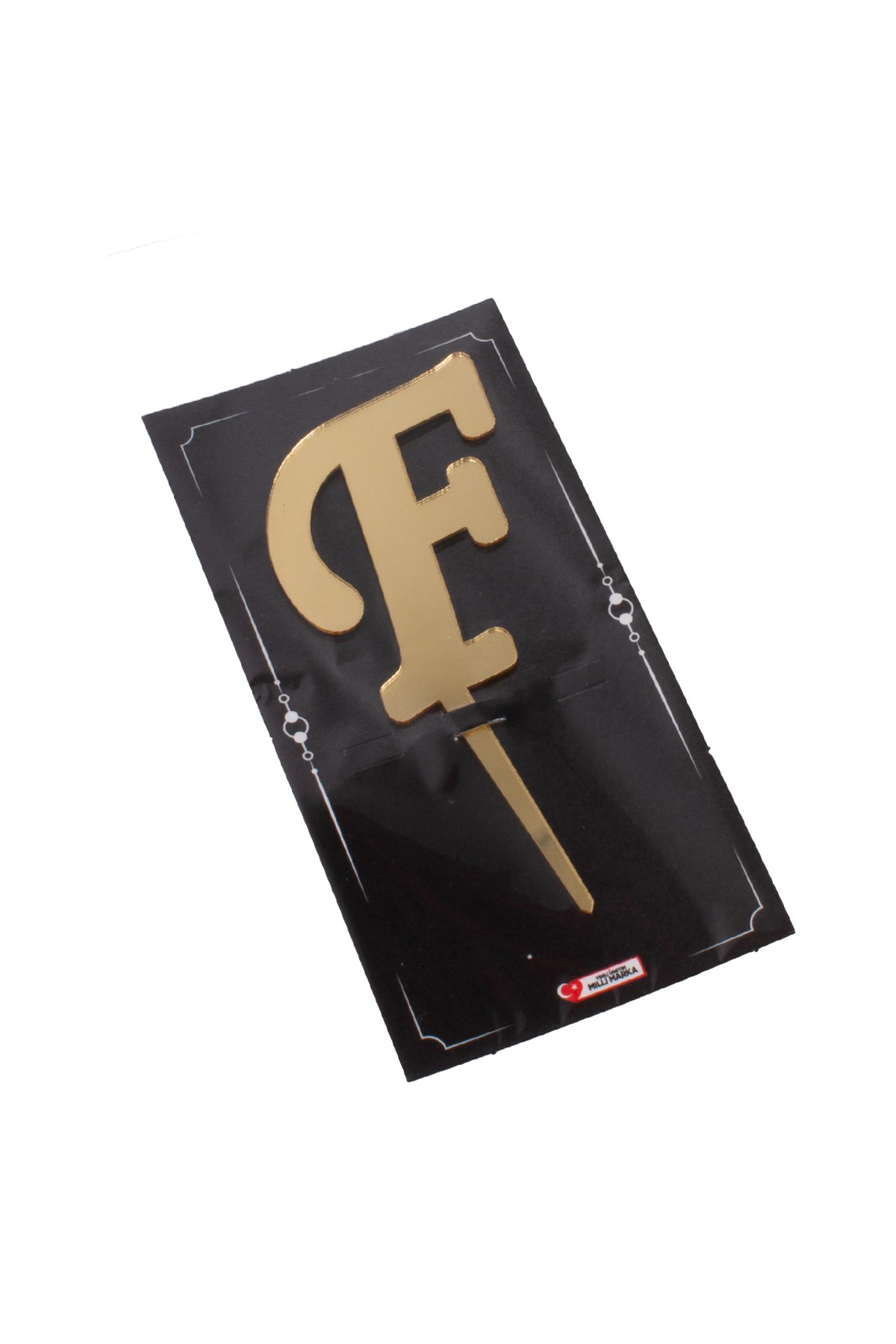F Harf Pasta Üstü Pleksi Yazı Gold 12cmPartistST2319
