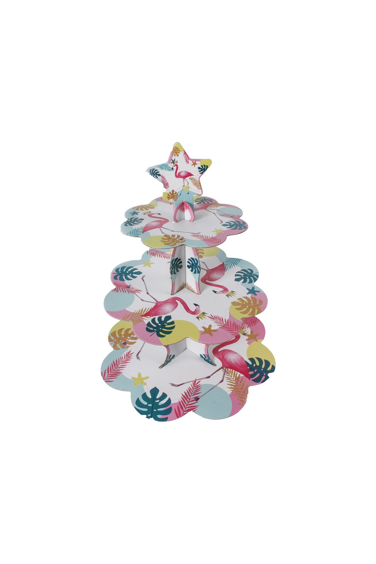 Flamingo Temalı Kek Standı Karton 3 KatlıPartistPSPST1603