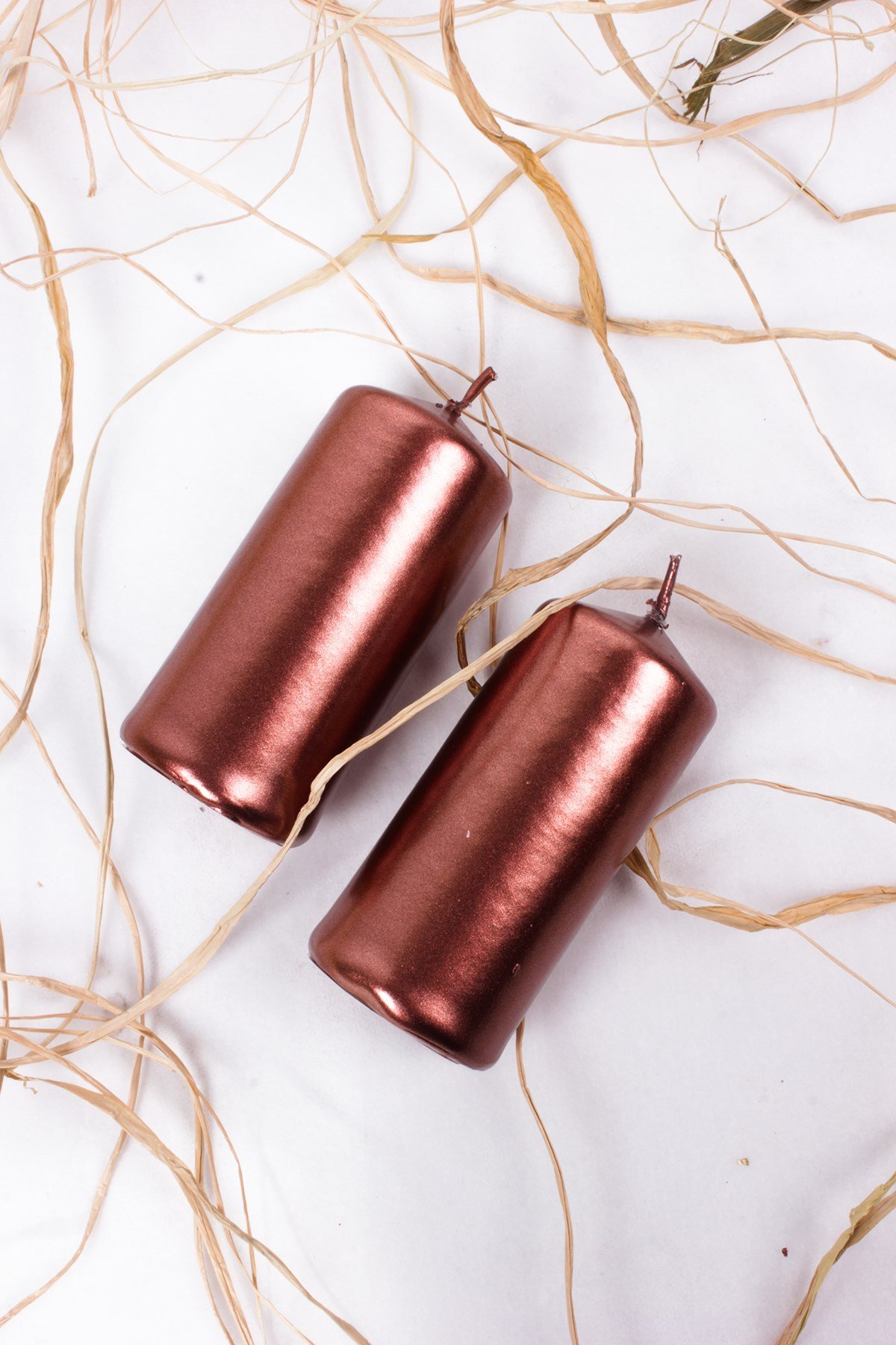 Gold Rose (Bronz) Sütun Mum 7cm 2'liPartistST3071