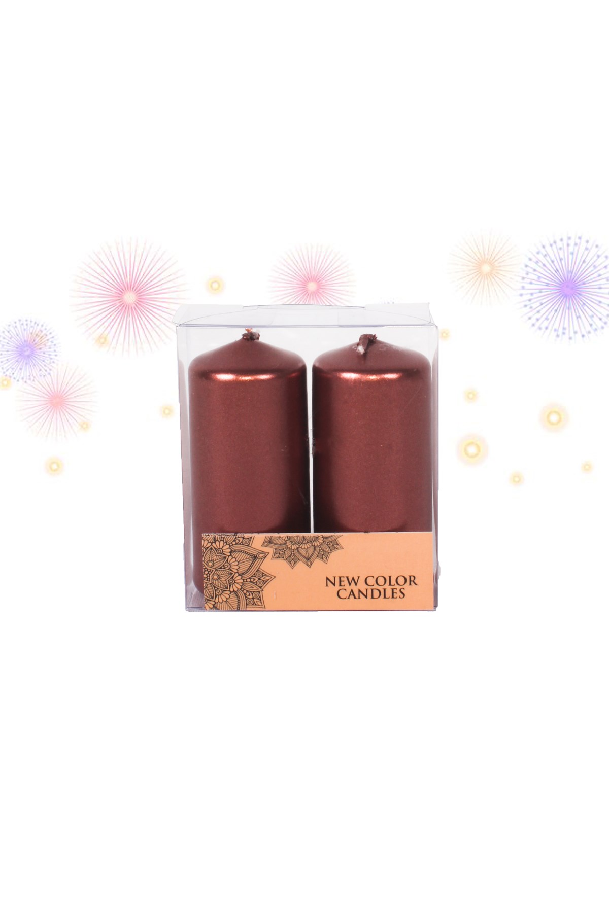 Gold Rose (Bronz) Sütun Mum 7cm 2'liPartistST3071