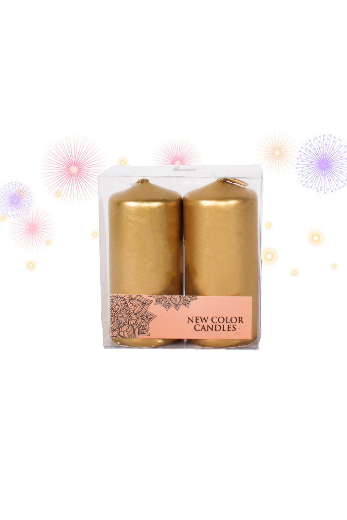 Gold Sütun Mum 7cm 2'liPartistST3072