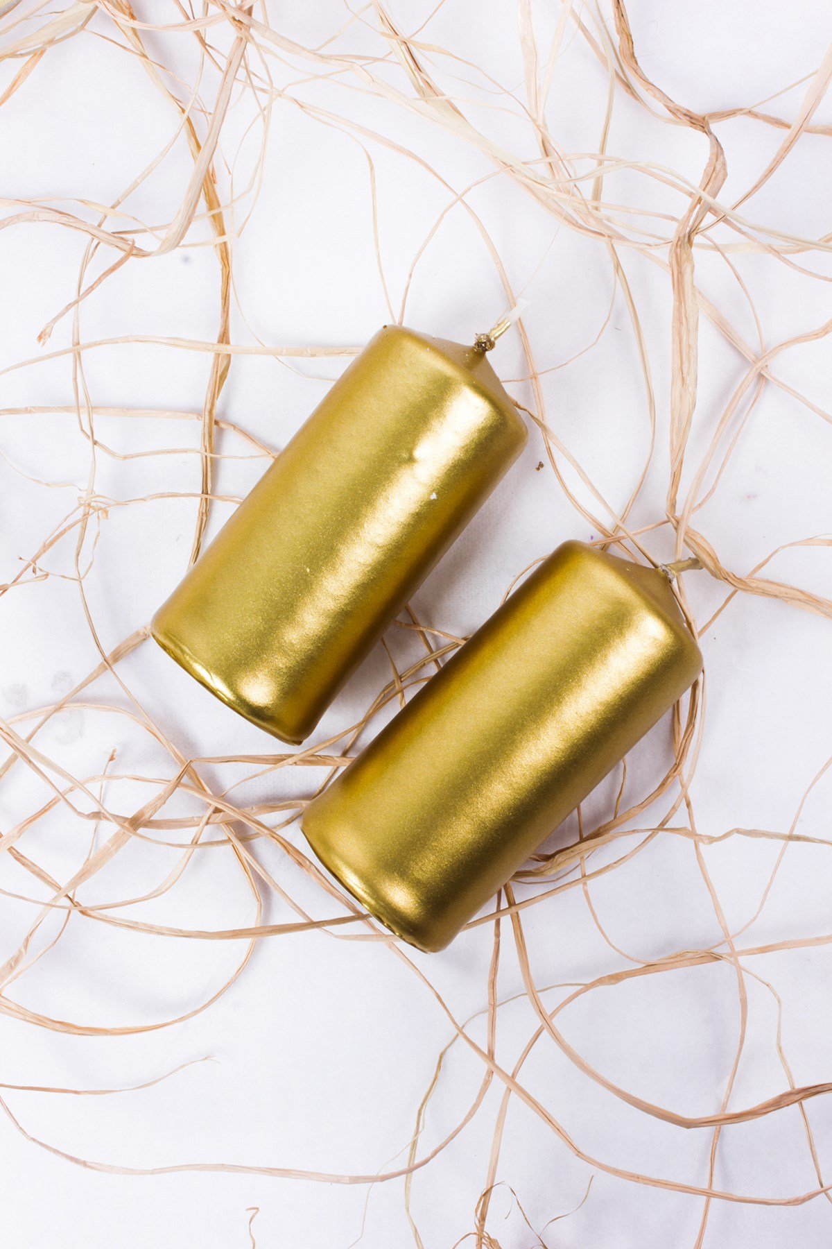 Gold Sütun Mum 7cm 2'liPartistST3072