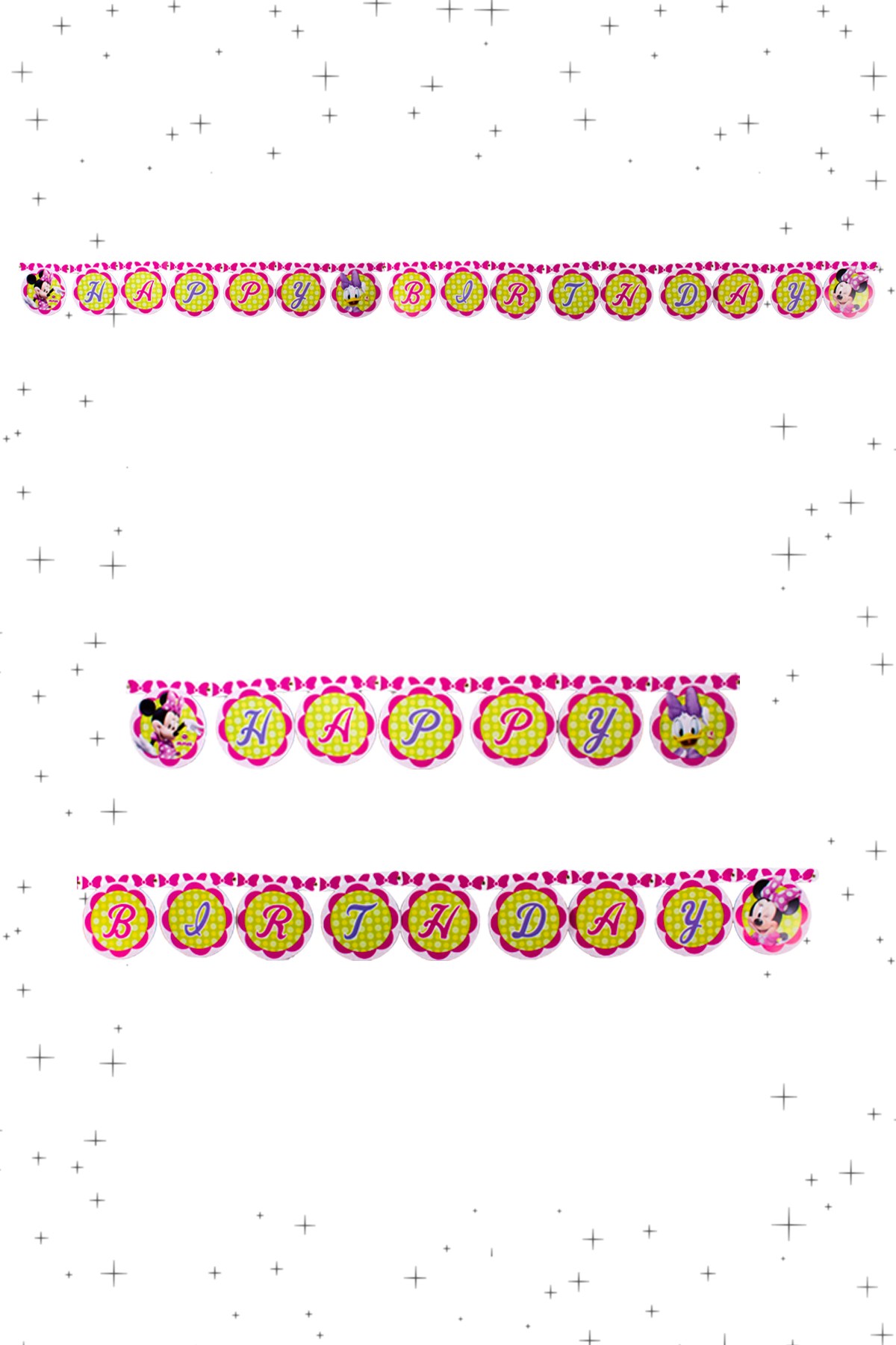 Happy Birthday Minnie Mouse Lisanslı Zigzag Banner 220cmPartistST1783