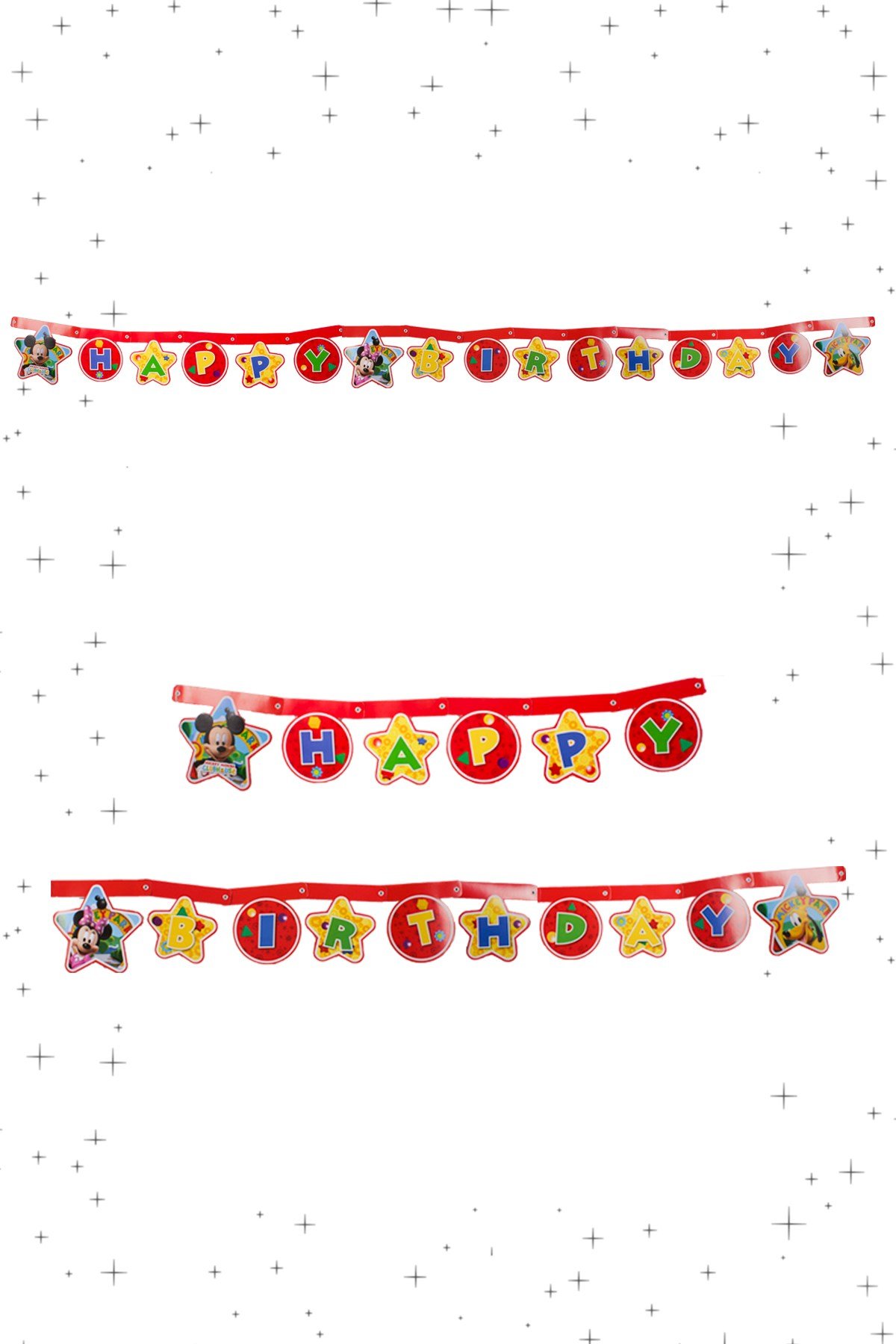 Happy Birthday Mickey Mouse ClubHouse Lisanslı Zigzag Banner 210cmPartistST1785