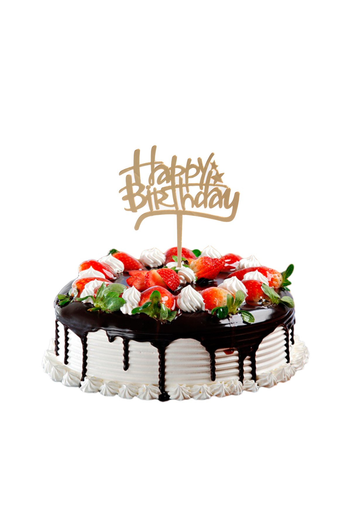 Happy Birthday Pasta Üstü Pleksi Yazı Gold 14cmPartistST2390