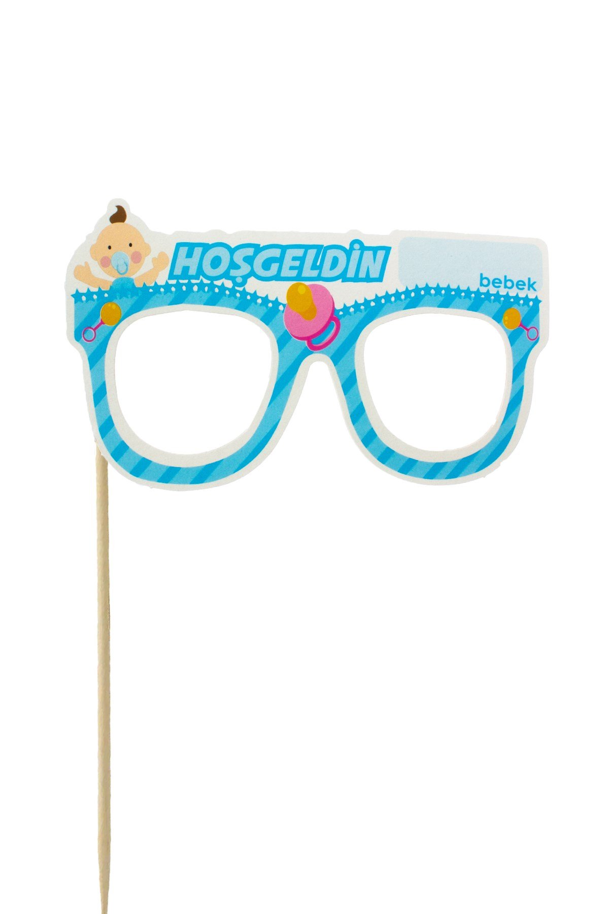 Hoşgeldin Bebek Yazılı Gözlük Konuşma Balonu MaviPartistST4069