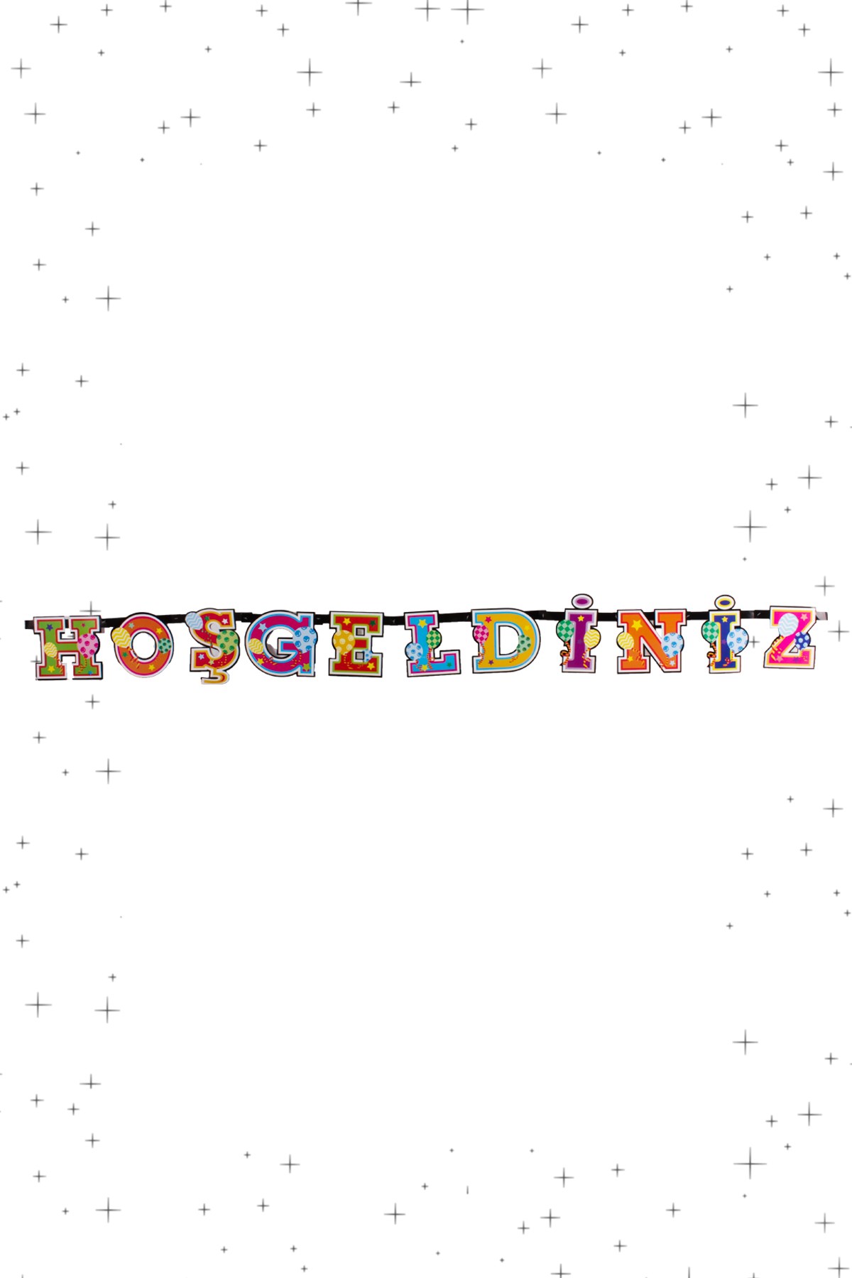 Hoşgeldiniz Renkli Kağıt Banner 180cmPartistST1758