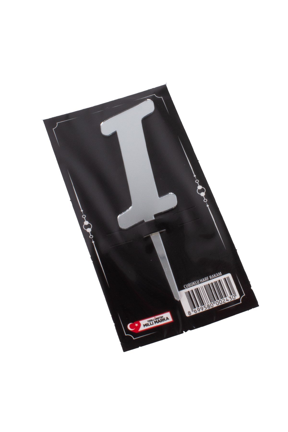 I Harf Pasta Üstü Pleksi Yazı Gümüş 12cmPartistST2328