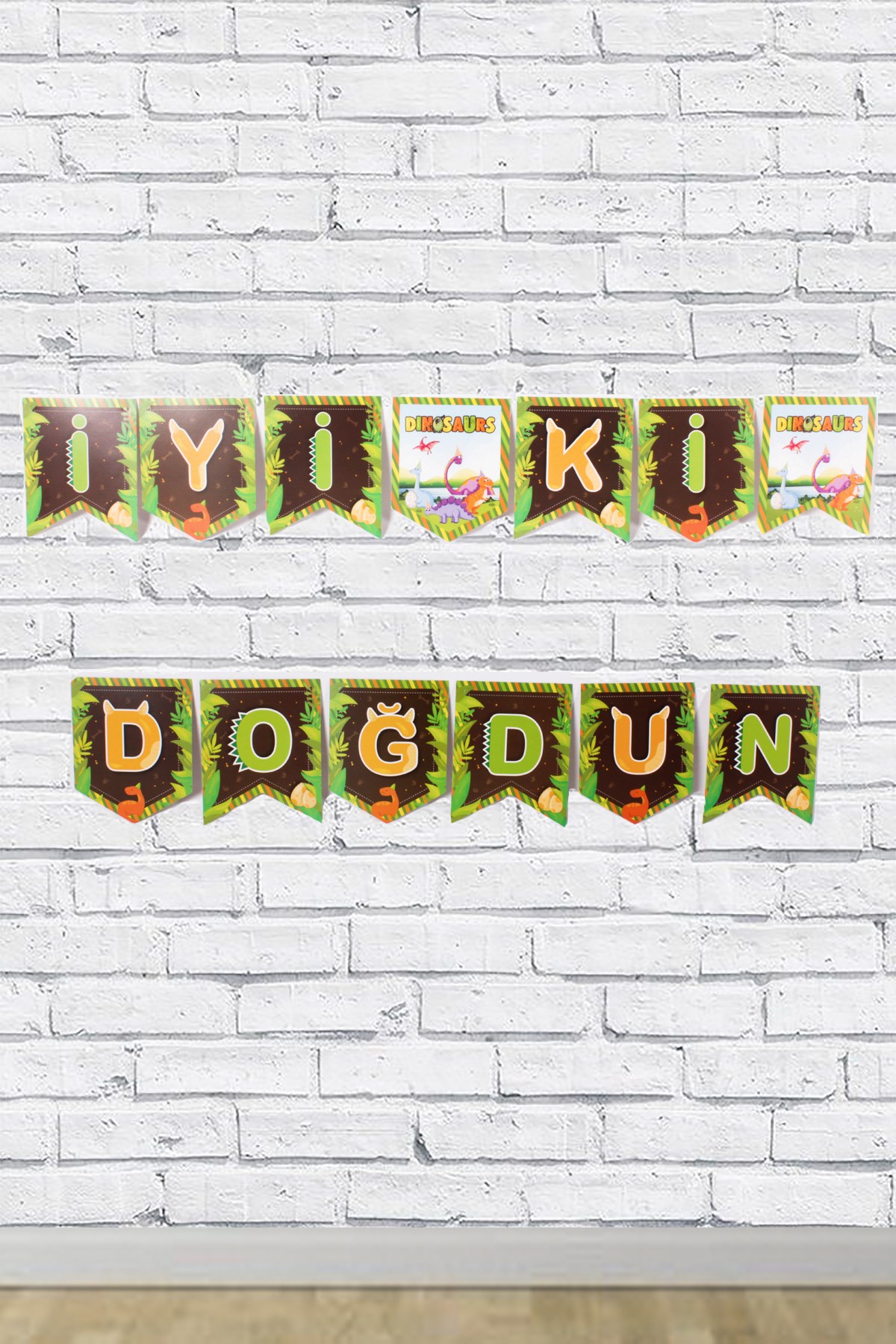 İyi Ki Doğdun Dinozorlar Temalı Zigzag Banner 190cmPartistST1720