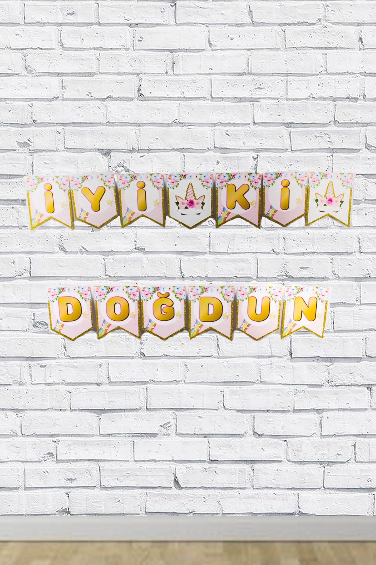 İyi Ki Doğdun Unicorn Temalı Zigzag Banner 190cmPartistST1719