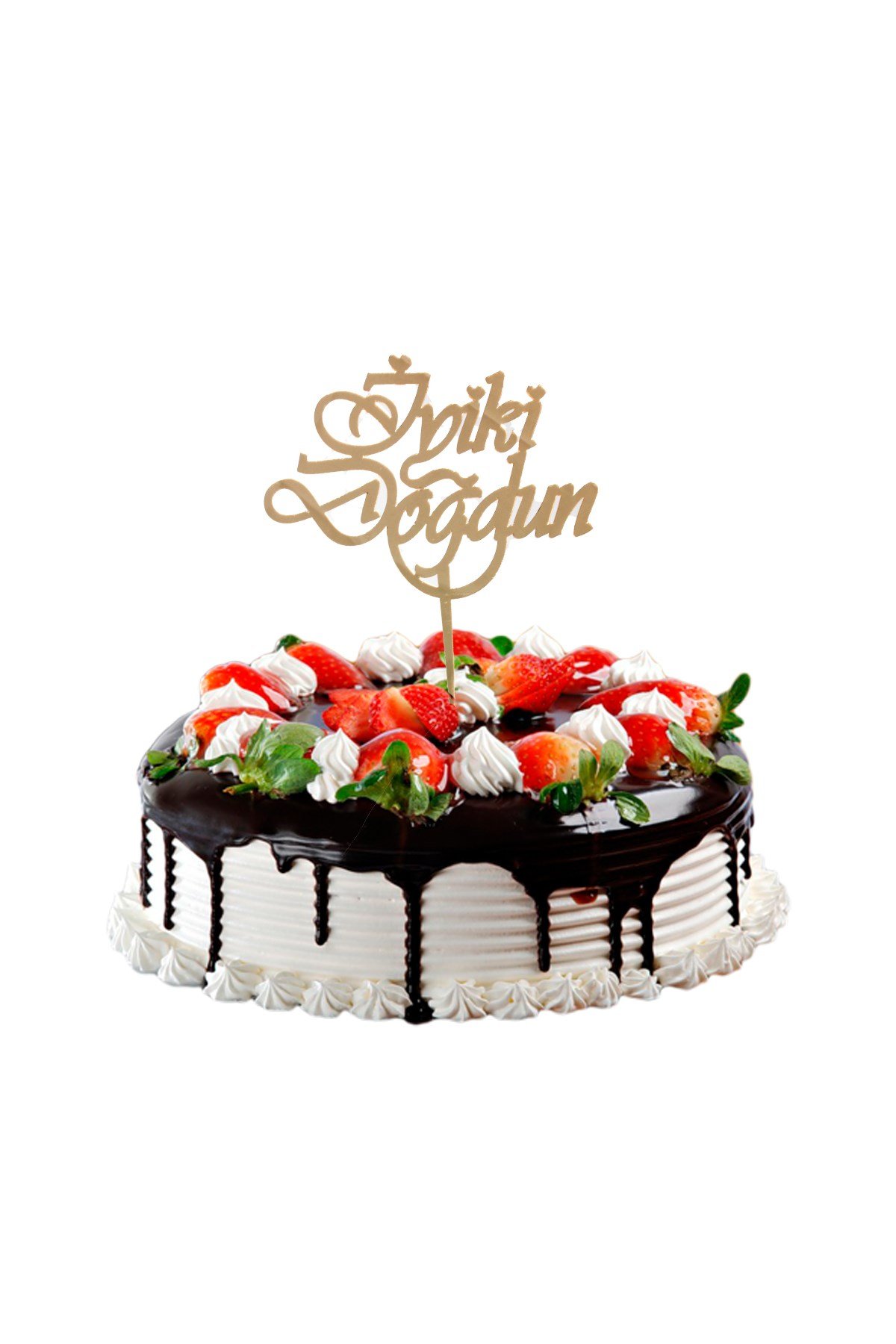 İyi ki Doğdun Pasta Üstü Pleksi Yazı Gold 14cmPartistST2402