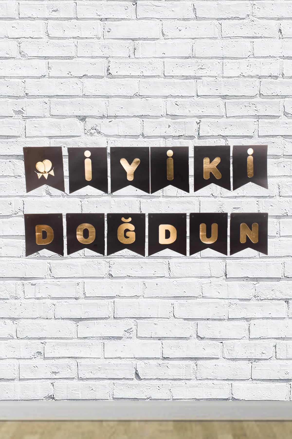 İyi Ki Doğdun Gold Yaldızlı Siyah Banner 180cmPartistST1690