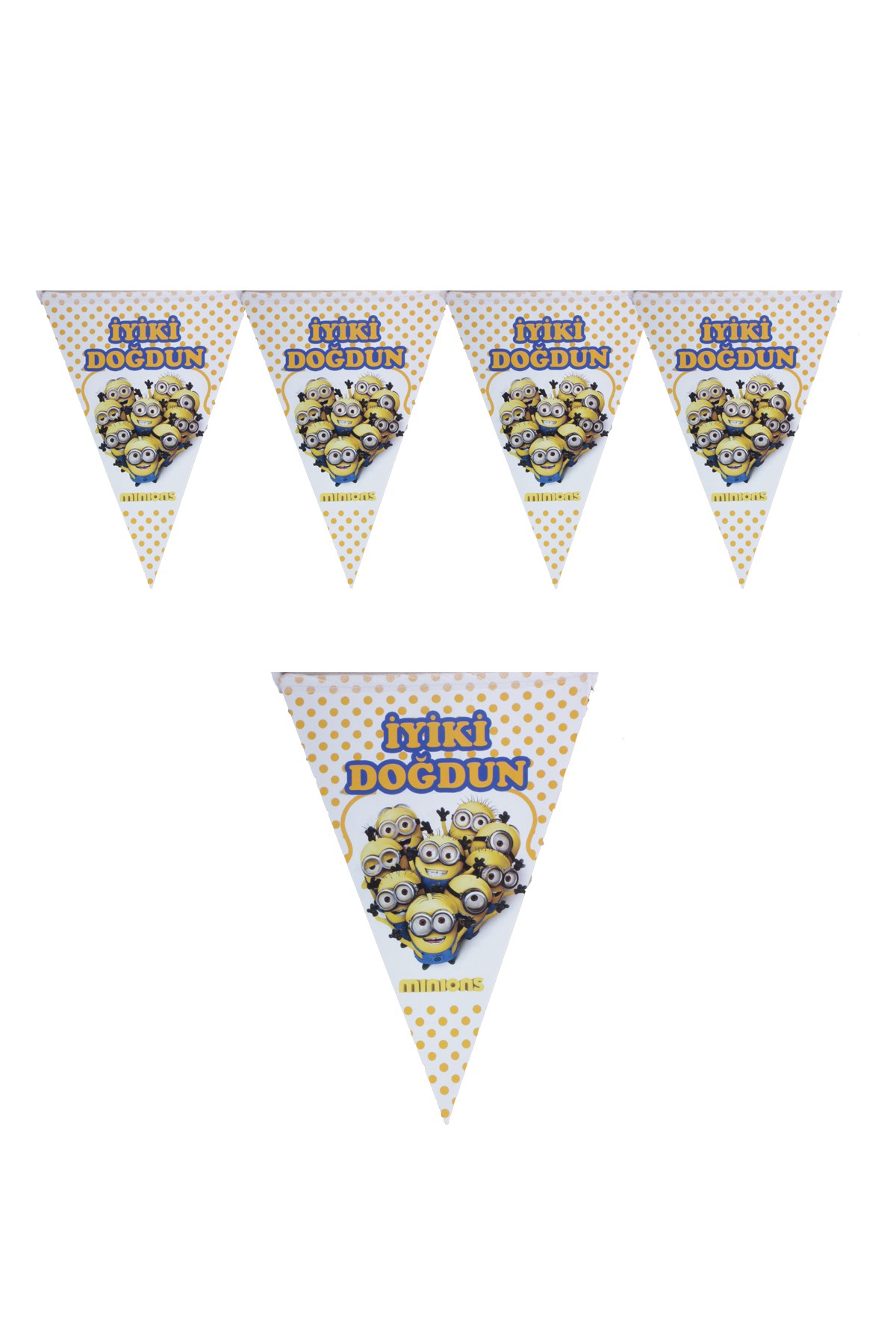 İyi Ki Doğdun Minions Temalı Üçgen Flama 200cmPartistST1823