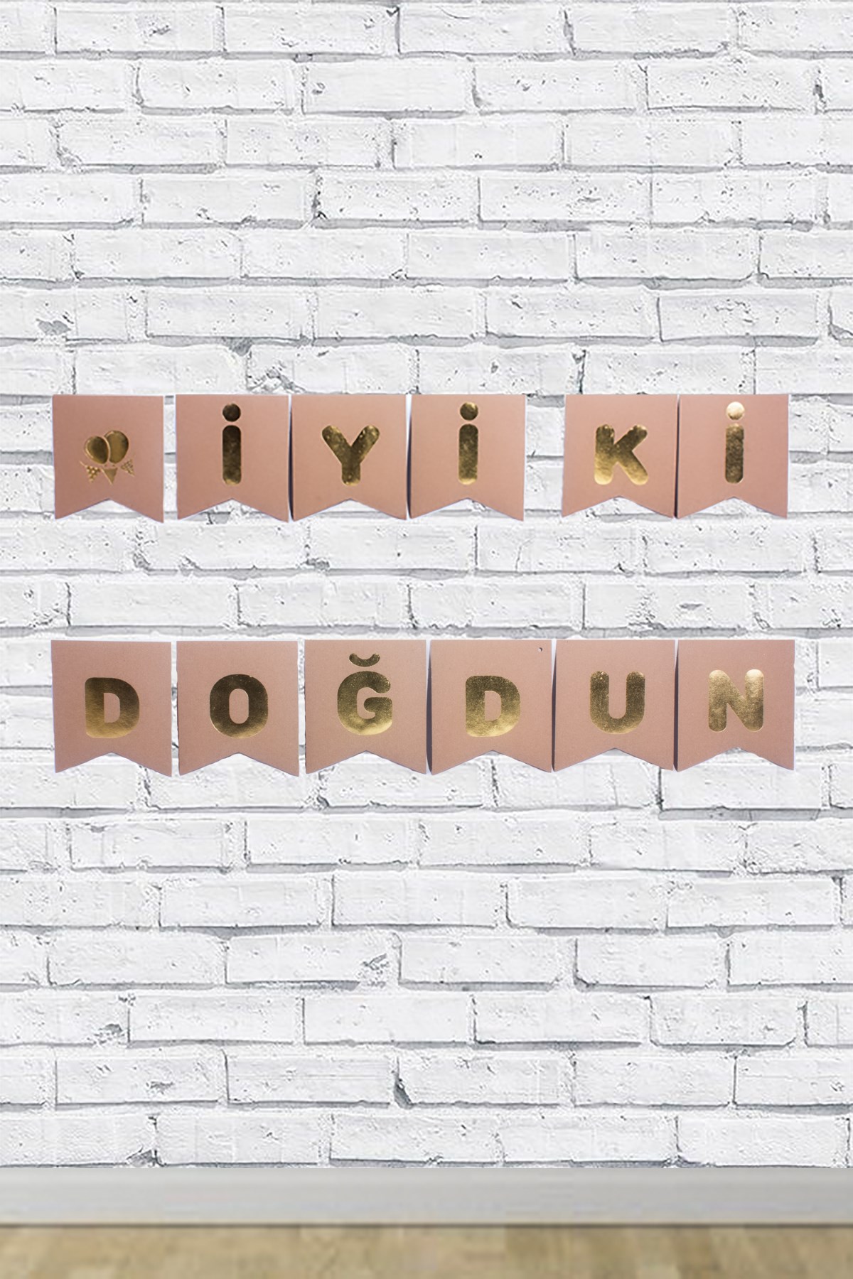 İyi Ki Doğdun Gold Yaldızlı Kraft Banner 180cmPartistST1696