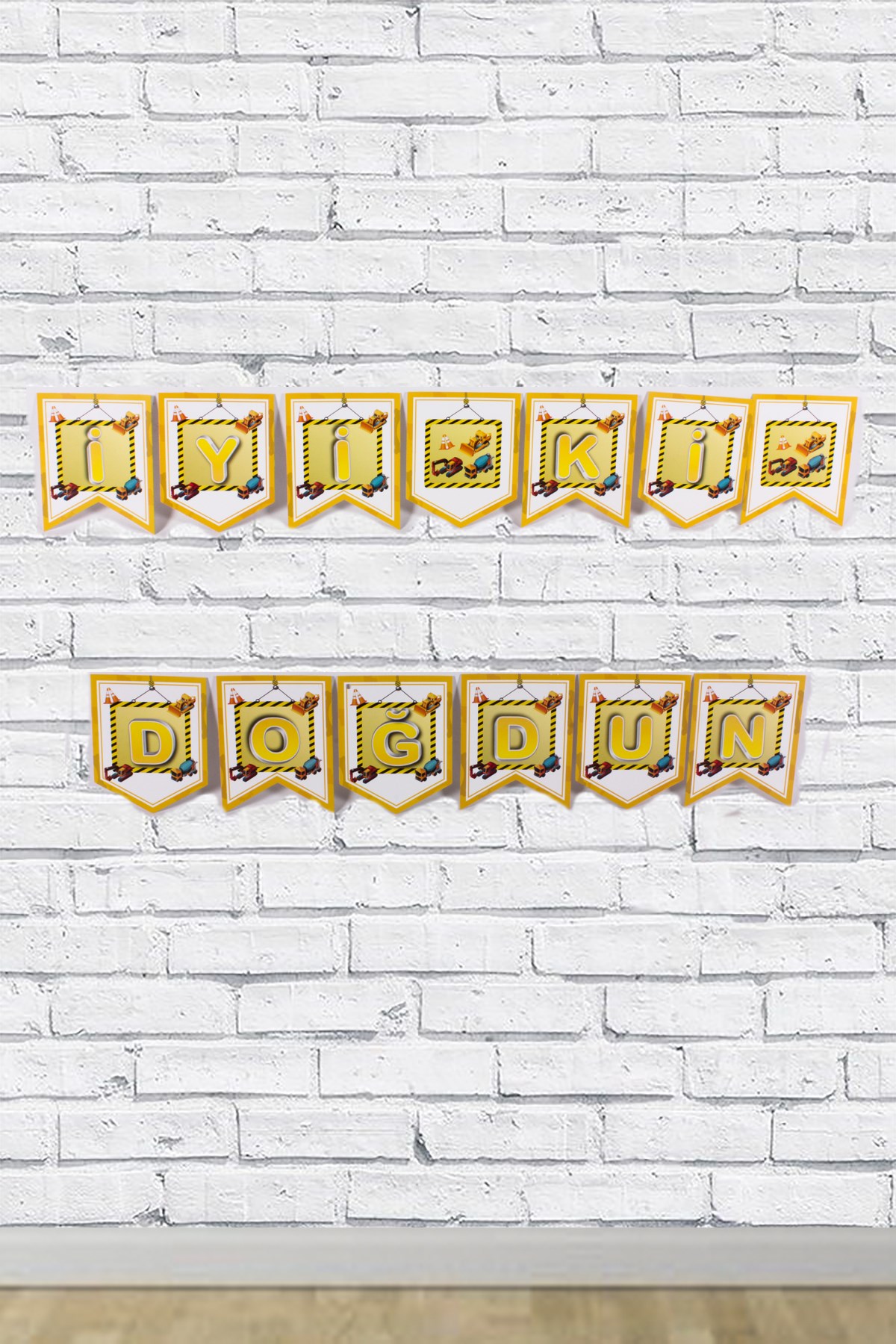 İyi Ki Doğdun İnşaat Partisi Temalı Zigzag Banner 190cmPartistST1716