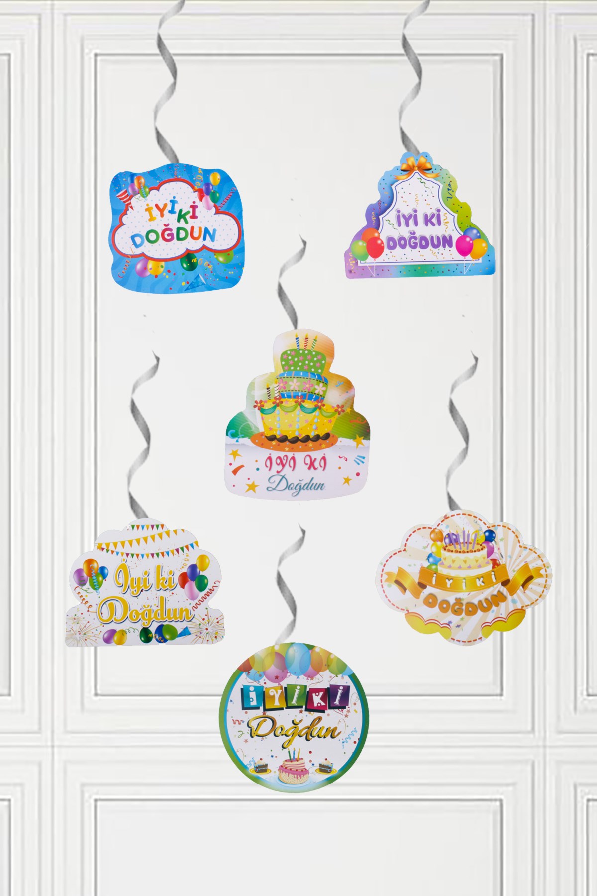 İyi Ki Doğdun Rengarenk Sarkıt Tavan Süsü 6'lıPartistST2102