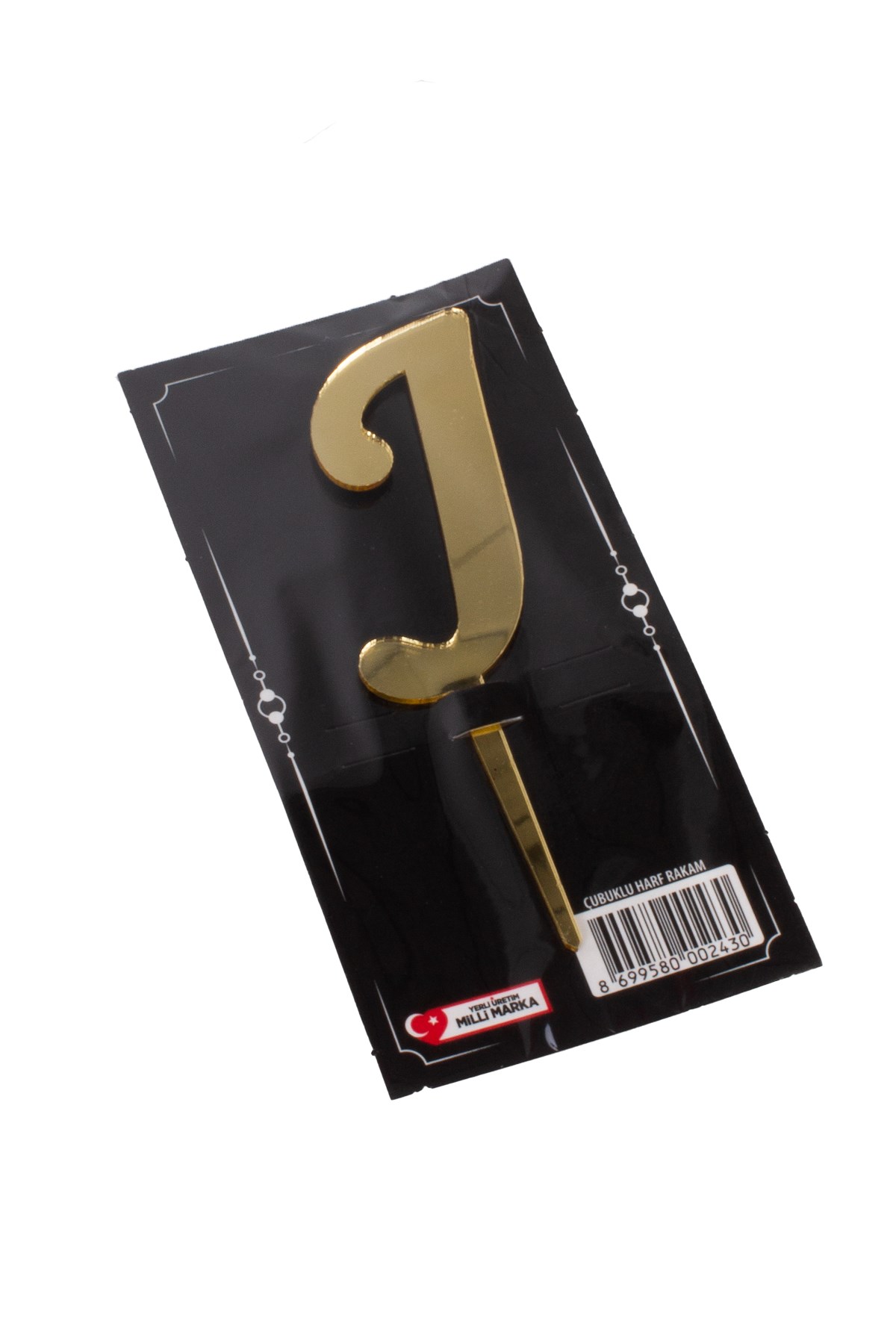 J Harf Pasta Üstü Pleksi Yazı Gold 12cmPartistST2331